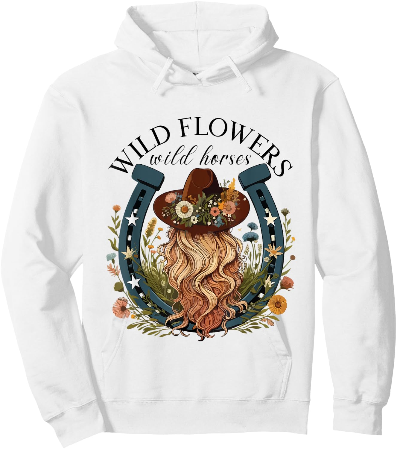 Wildflowers Wild Horses Western Boho Country Music Hoodie - Hoodie | White