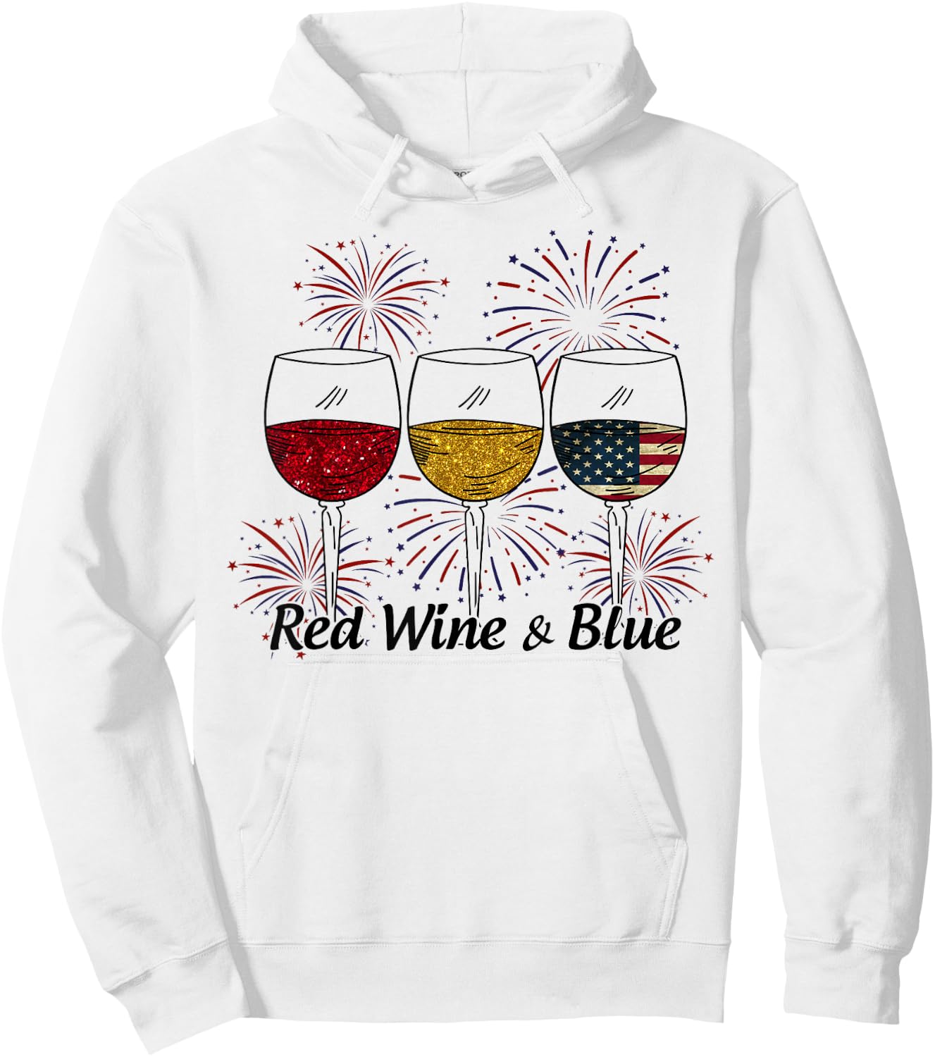 Red Wine & Blue Hoodie - Hoodie | White