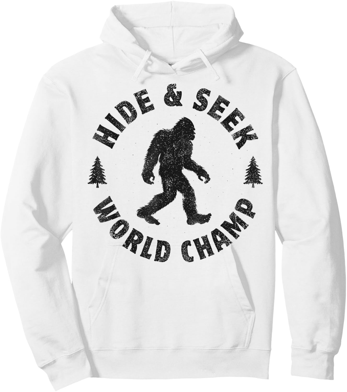 Bigfoot Hide And Seek World Champion Sasquatch Retro Vintage Hoodie - Hoodie | White