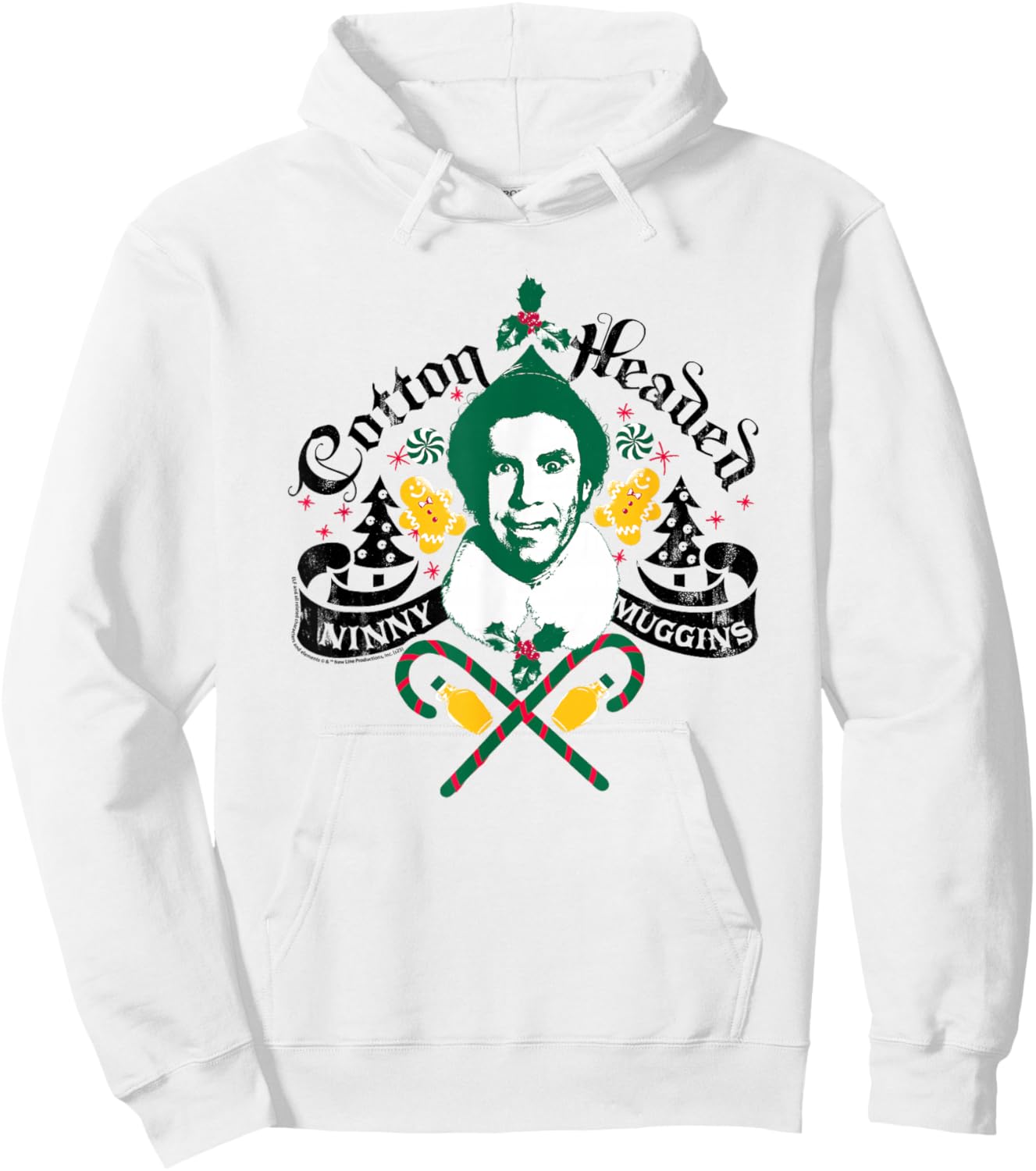 Elf Cotton Headed Ninny Muggins Christmas Hoodie - Hoodie | White