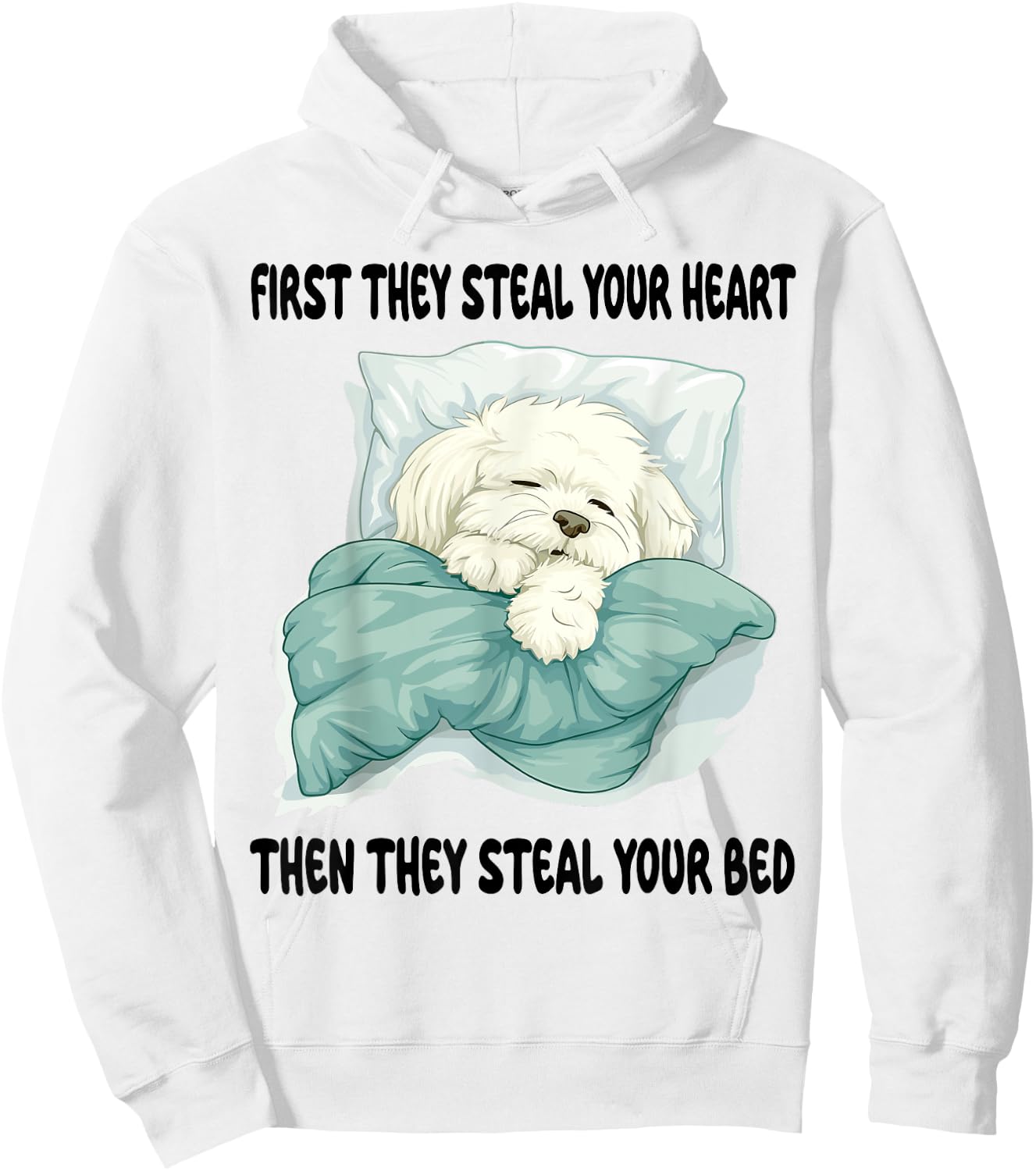 Coton De Tulear Sleeping Pajamas Nightgown Hoodie - Hoodie | White