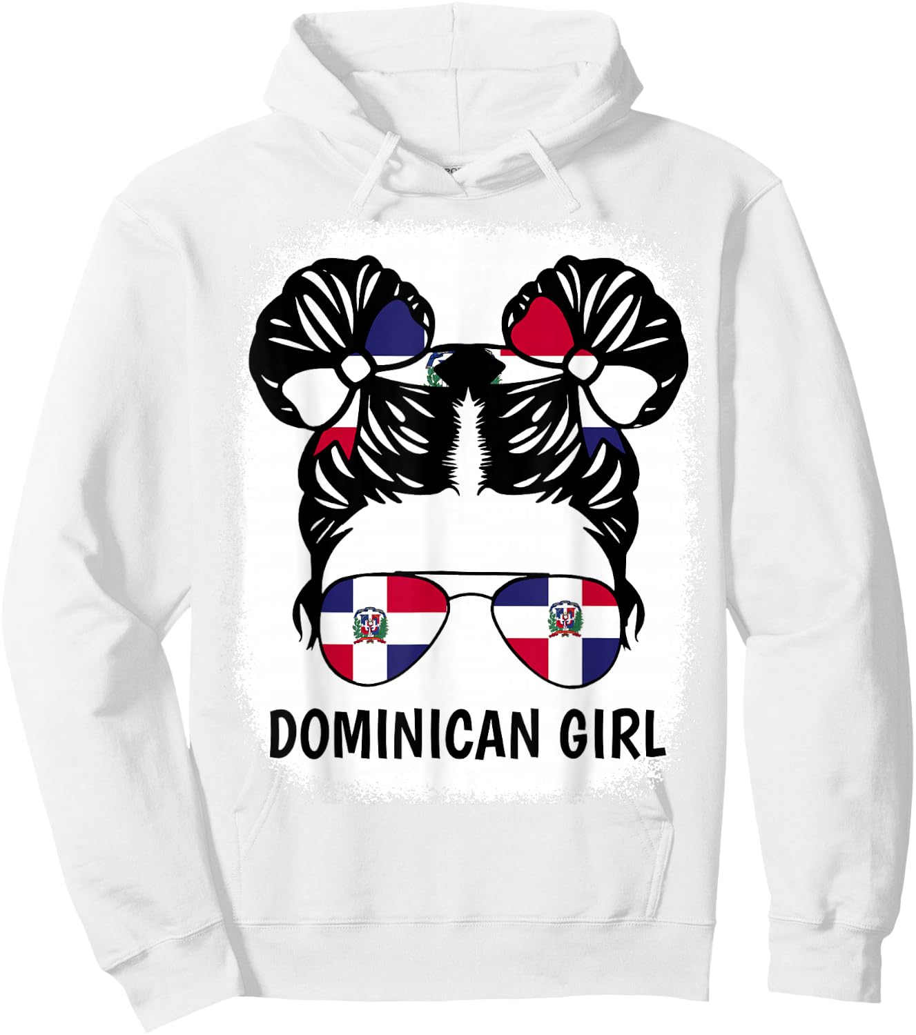 Dominican Girl Dominicana Republic Flag Hispanic Heritage Hoodie - Hoodie | White