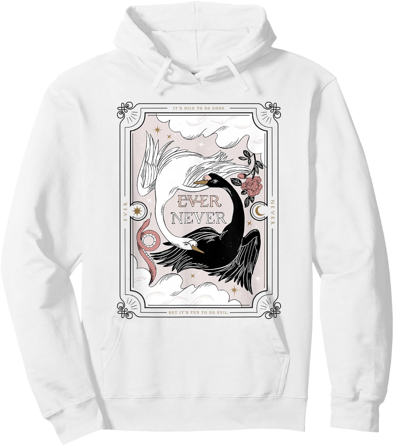The School for Good and Evil Ever Never Black & White Geese Hoodie - Hoodie | White