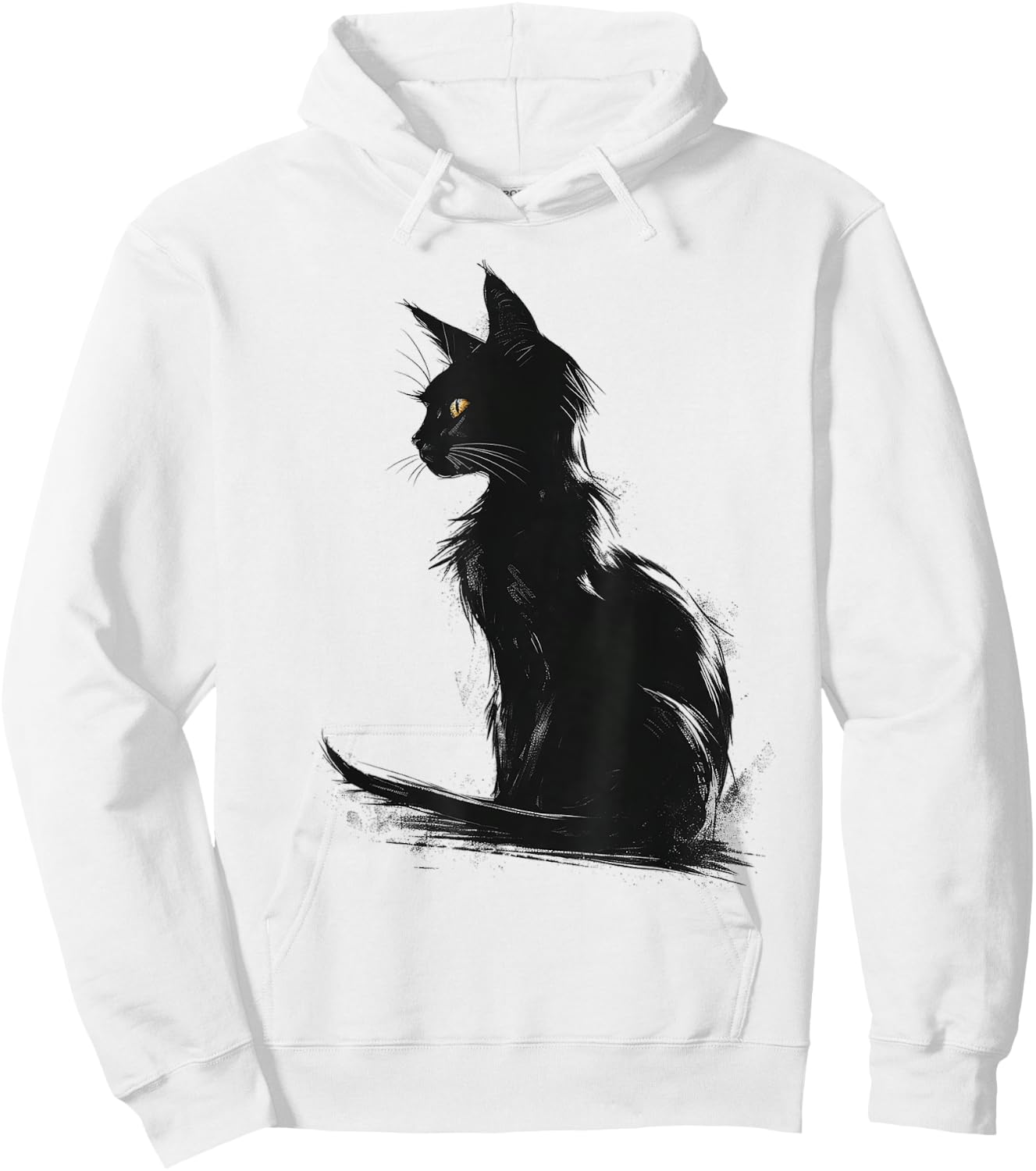 Cat Abstract Graphic Drawing Artwork Animal Cat Men Women Kids Hoodie - Hoodie | White