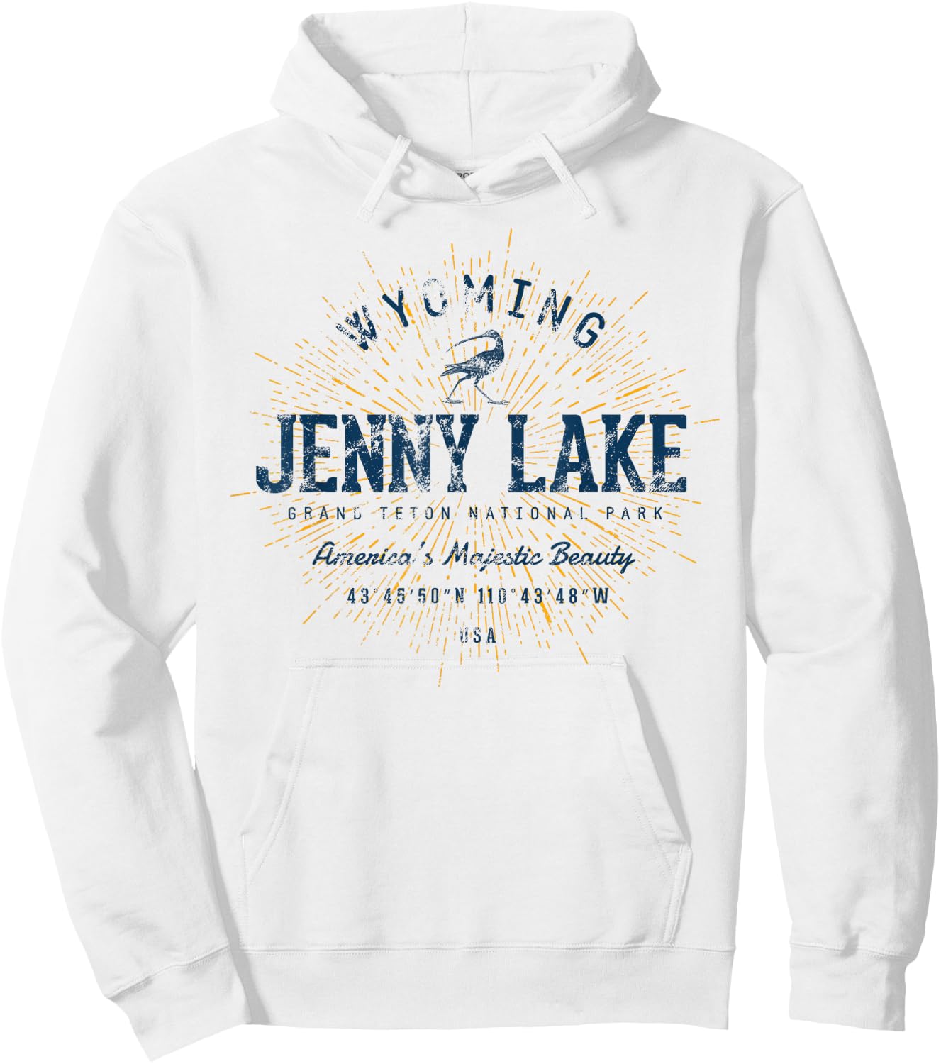 Vintage Retro Style Jenny Lake Hoodie - Hoodie | White