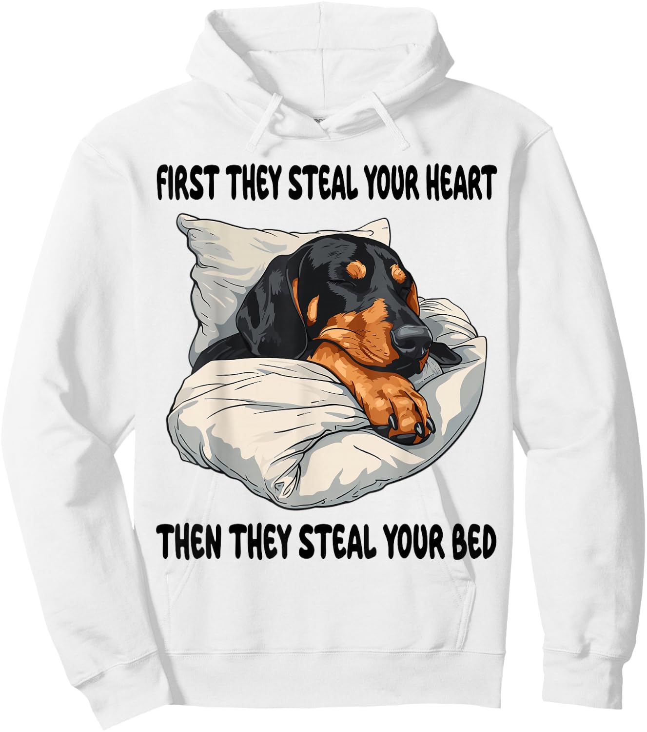 Black And Tan Coonhound Sleeping Pajamas Nightgown Hoodie - Hoodie | White