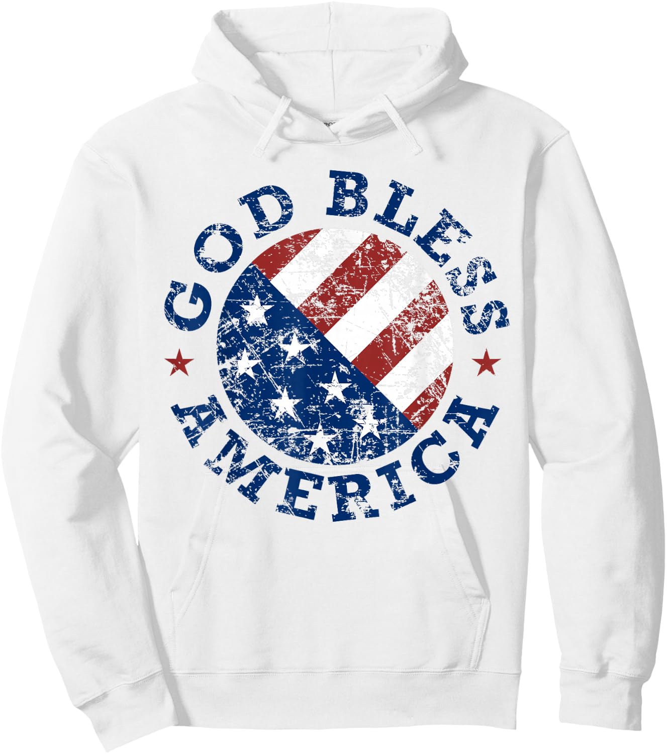 God Bless America Flag 4th of July Independence Day Kids Men Hoodie - Hoodie | White