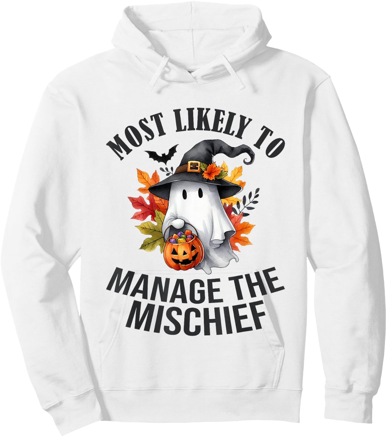 Most Likely To Manage The Mischief Funny Halloween Matching Hoodie - Hoodie | White