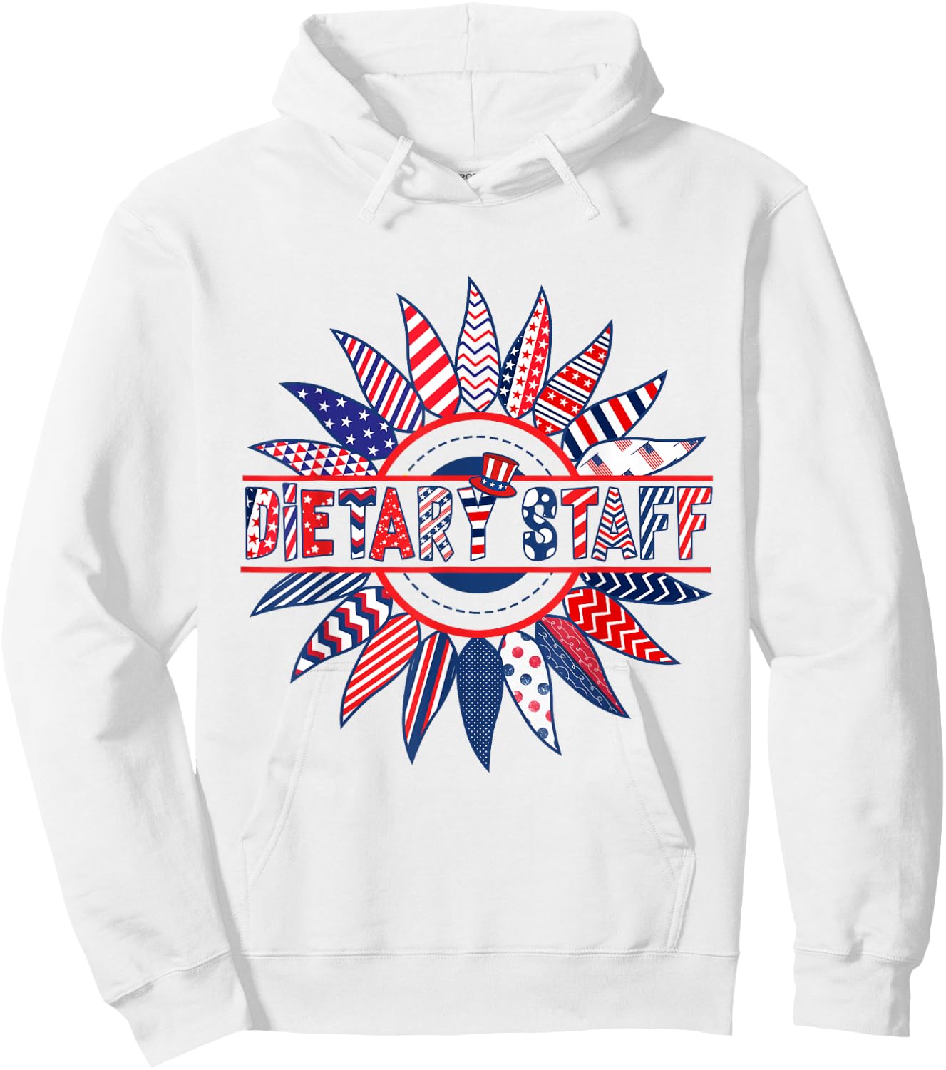 Sunflower Patriotic Dietary Staff 4th Of July 2024 Women Men Hoodie - Hoodie | White