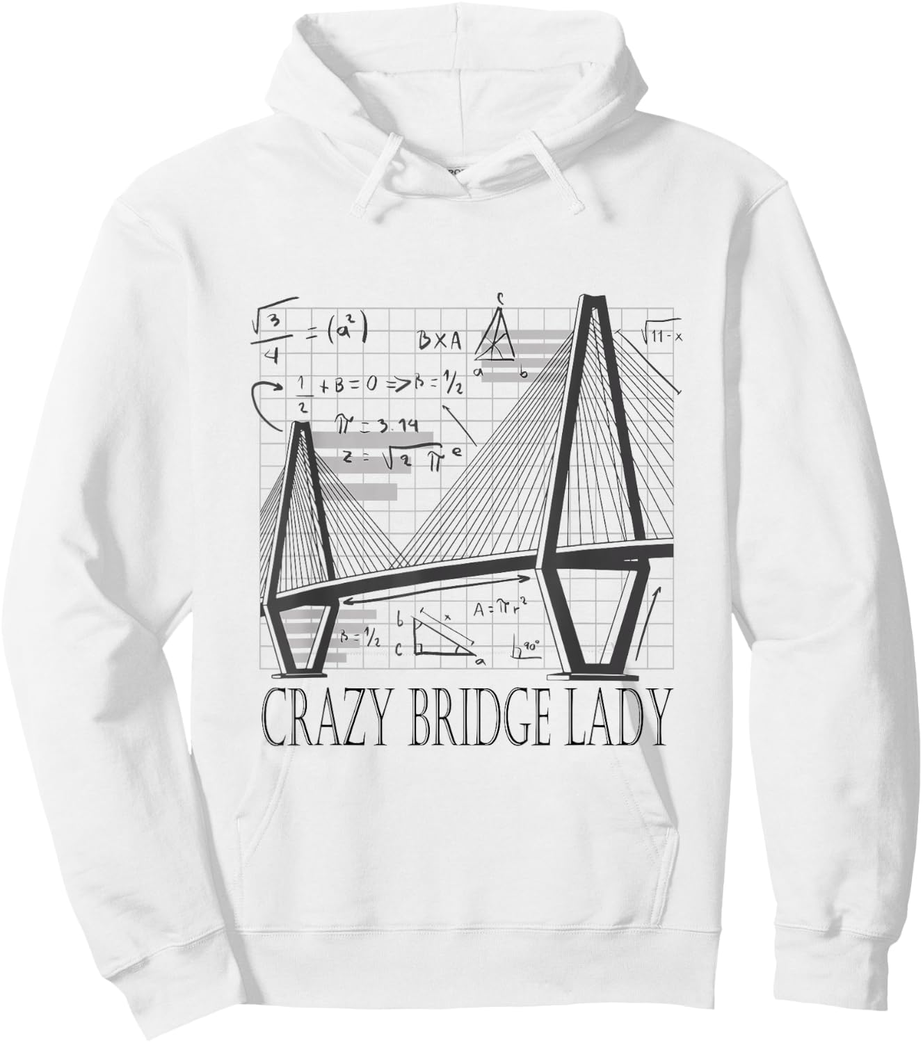 Crazy Bridge Lady Civil Engineer Bridge Hoodie - Hoodie | White