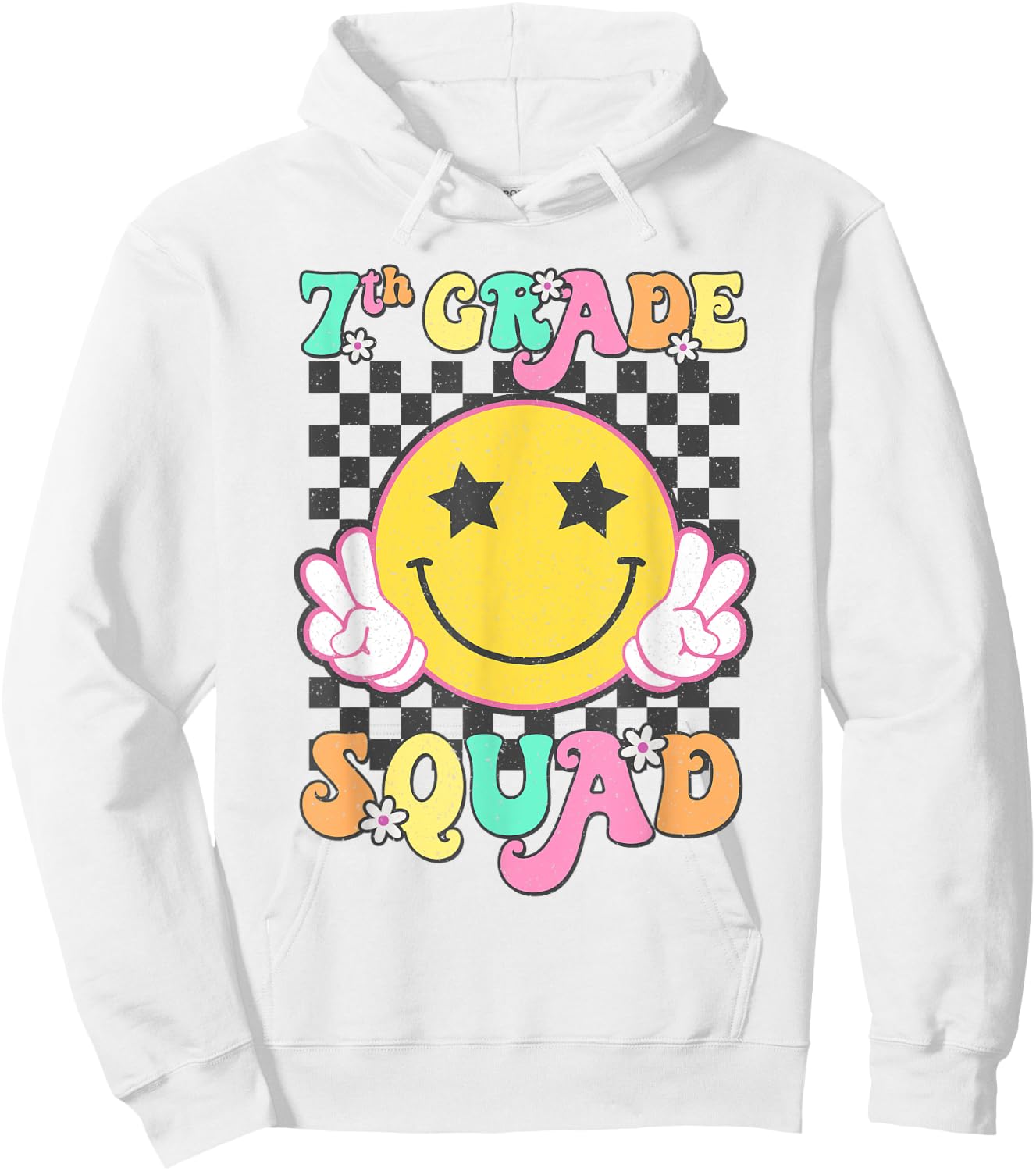Seventh Grade Squad Smile Retro Back To School 7th Grade Hoodie - Hoodie | White