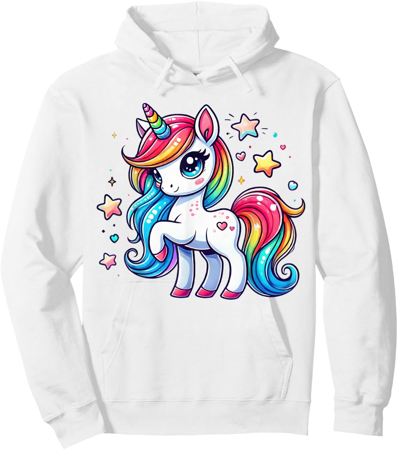 Unicorn For Girls Cute Rainbow Magical Unicorn Hoodie - Hoodie | White