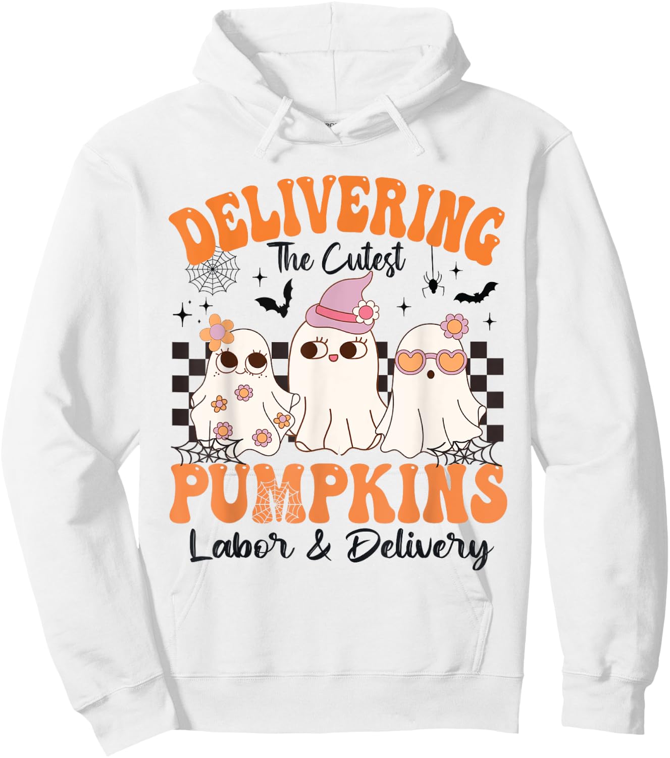 halloween Delivering The Cutest Pumpkins Labor & Delivery Hoodie - Hoodie | White