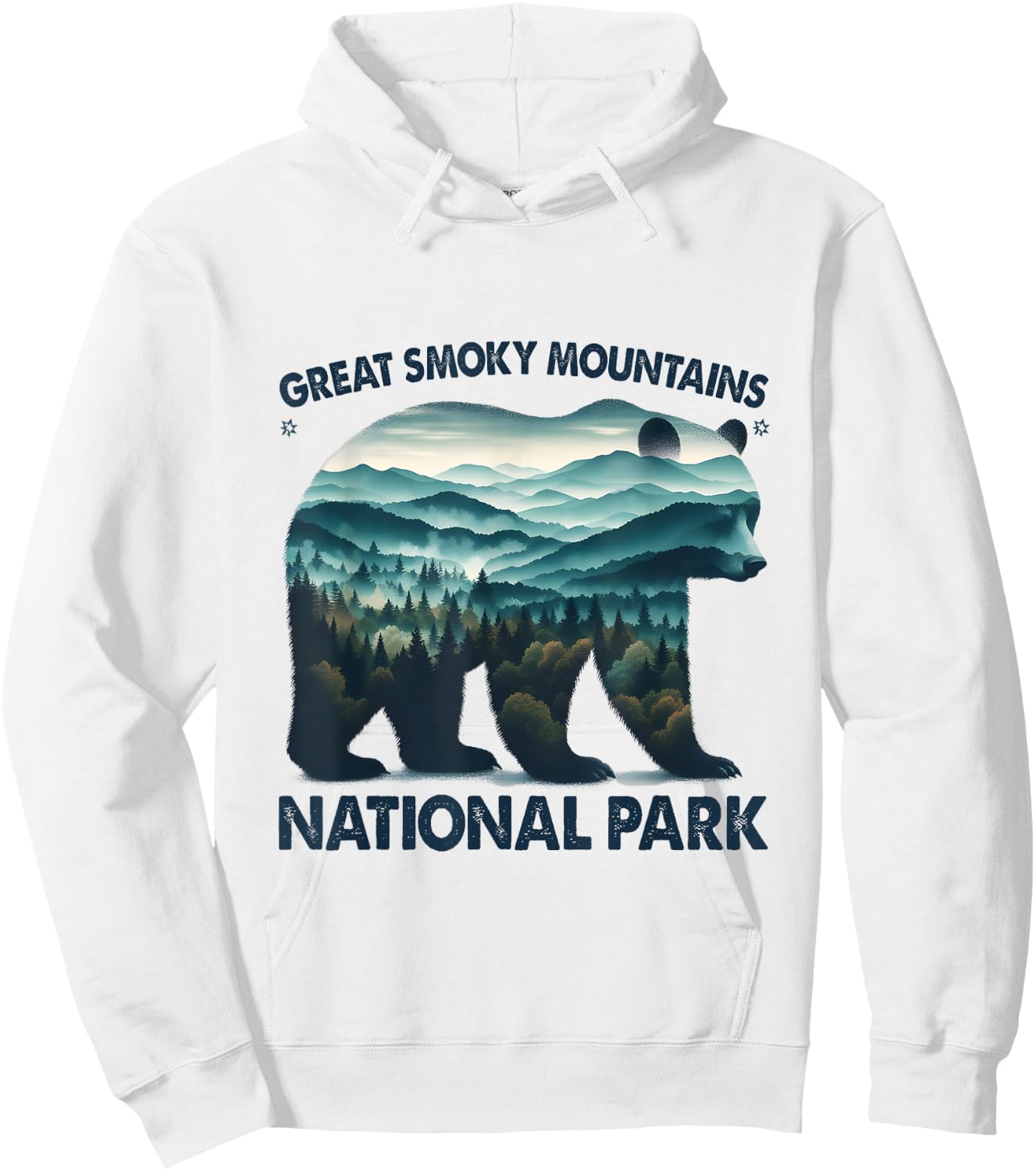 Great Smoky Mountains National Park Bear Hiking Camping Hoodie - Hoodie | White