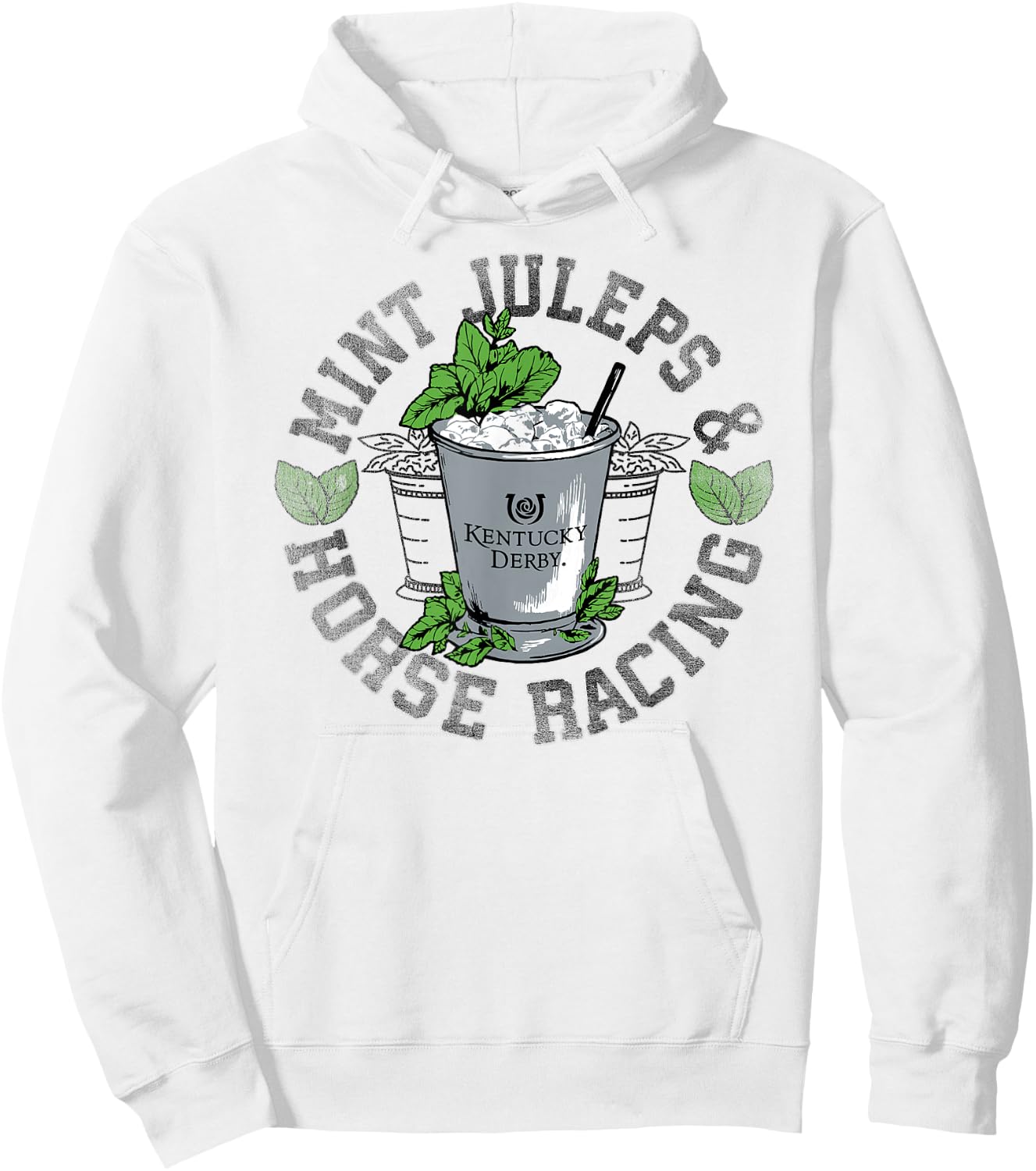 Officially Licensed Kentucky Derby Mint Juleps Vintage Hoodie - Hoodie | White