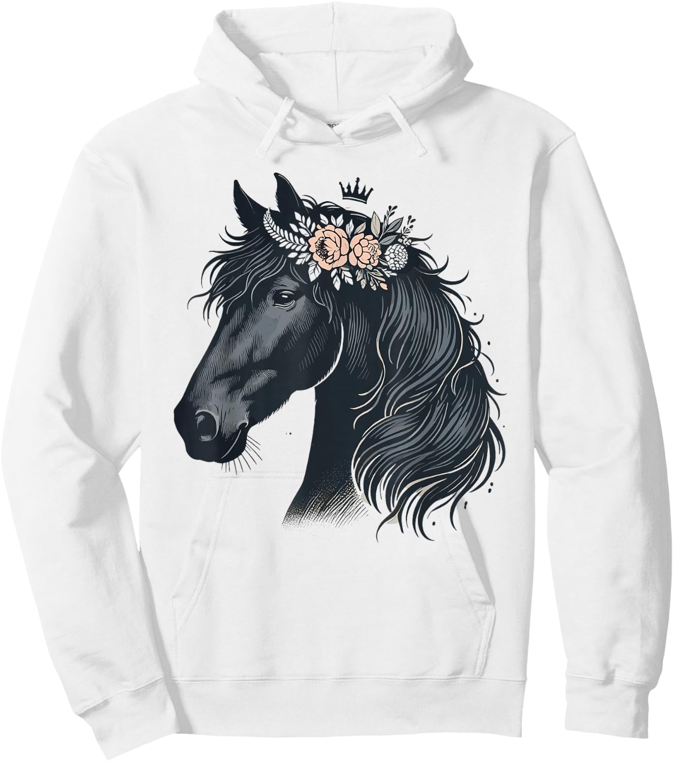 Friesian Horse Lover Majestic Friesian Horse Riding Hoodie - Hoodie | White