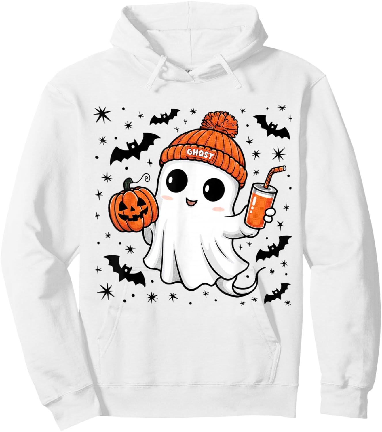 Cute Ghost Halloween Costume Toddler Kids Boys Girls Hoodie - Hoodie | White