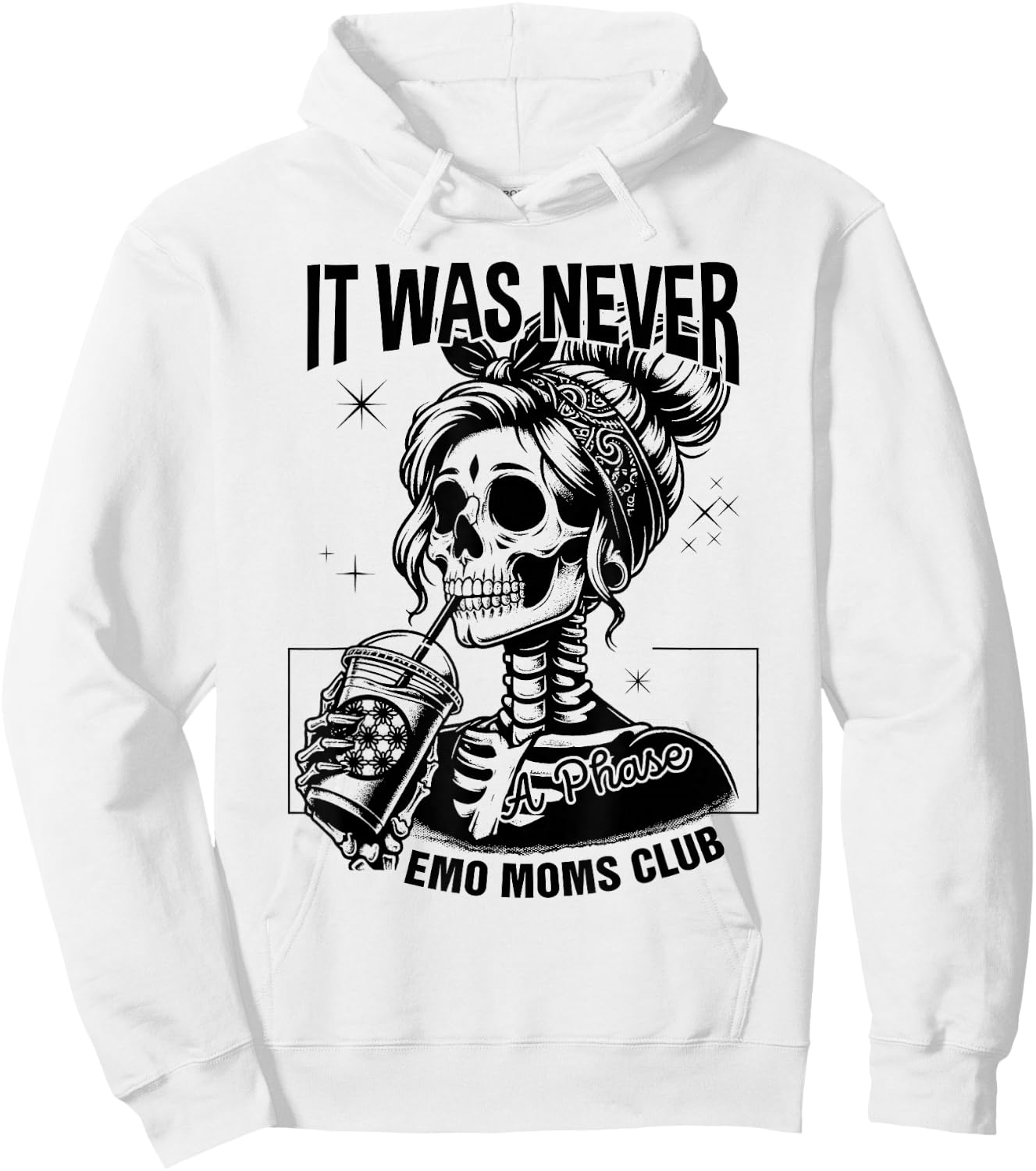 Funny It Was Never A Phase Emo Moms Club Matching Hoodie - Hoodie | White