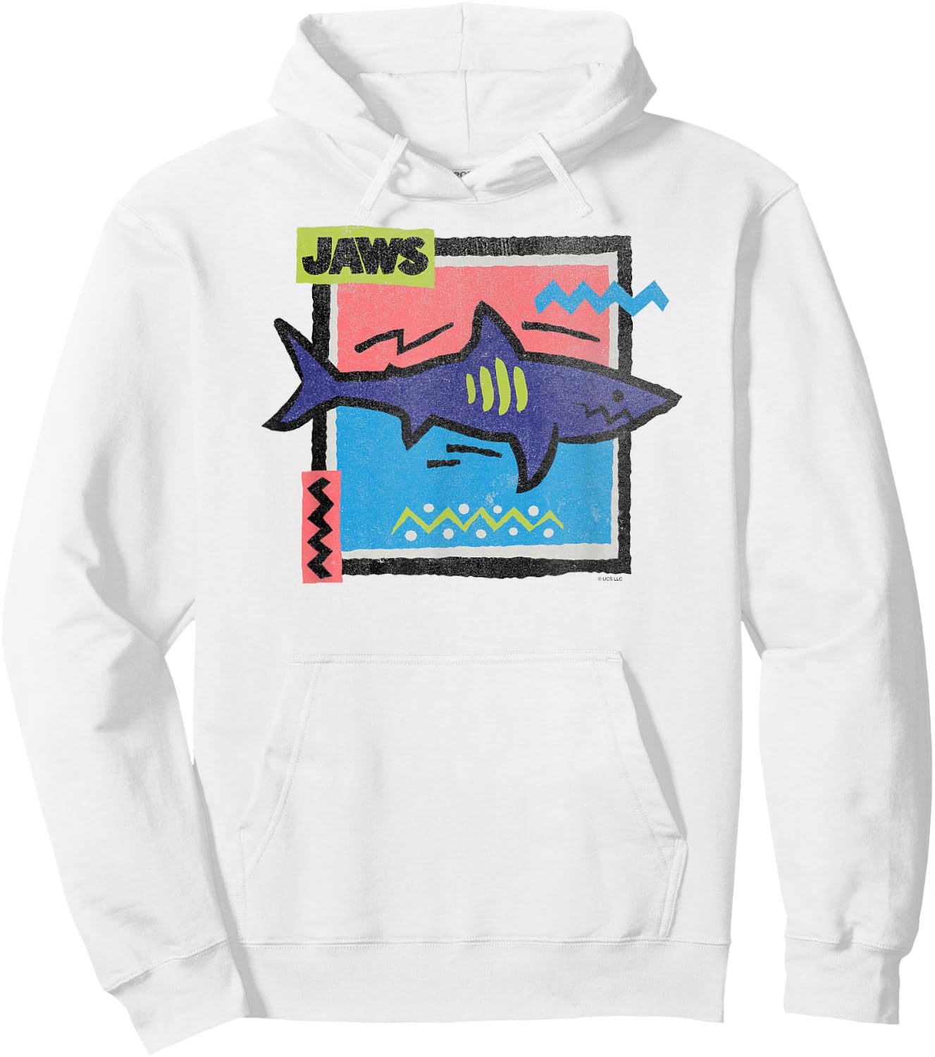 Jaws Neon Shark Hoodie - Hoodie | White