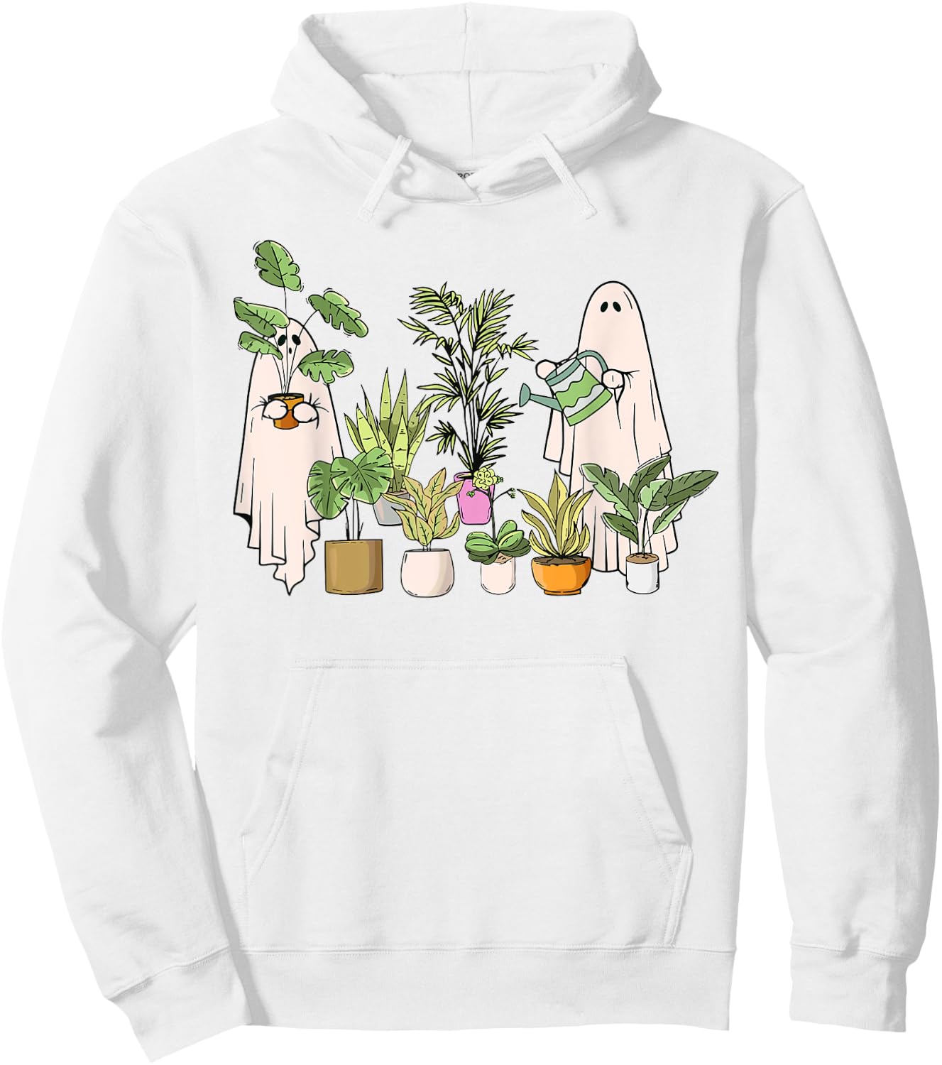 Ghost Plant Lady Halloween Gardening Plant Houseplant Lovers Hoodie - Hoodie | White