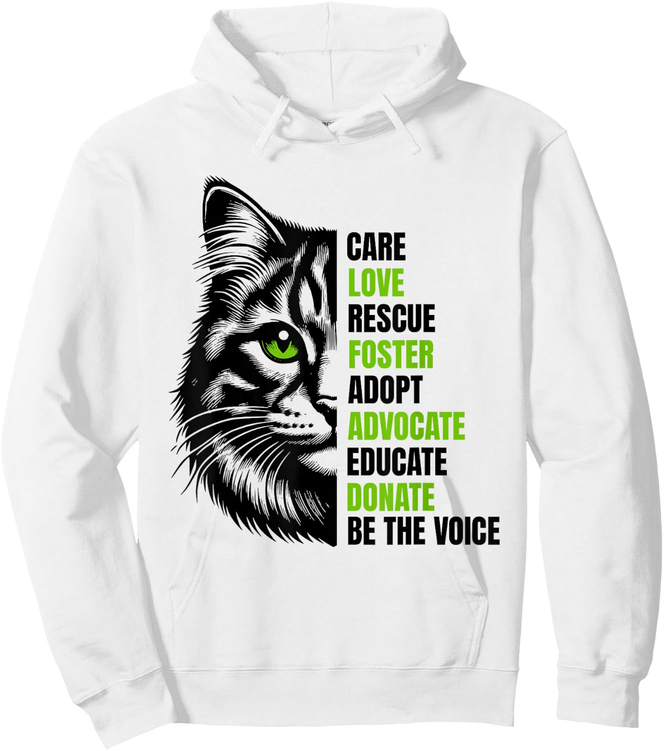 Paws Under the Moon - Cat Lovers Gifts Cat Rescue Gift Feral Kittens Homeless Foster Adopt Cats TNR , Small, White Hoodie - Hoodie | White