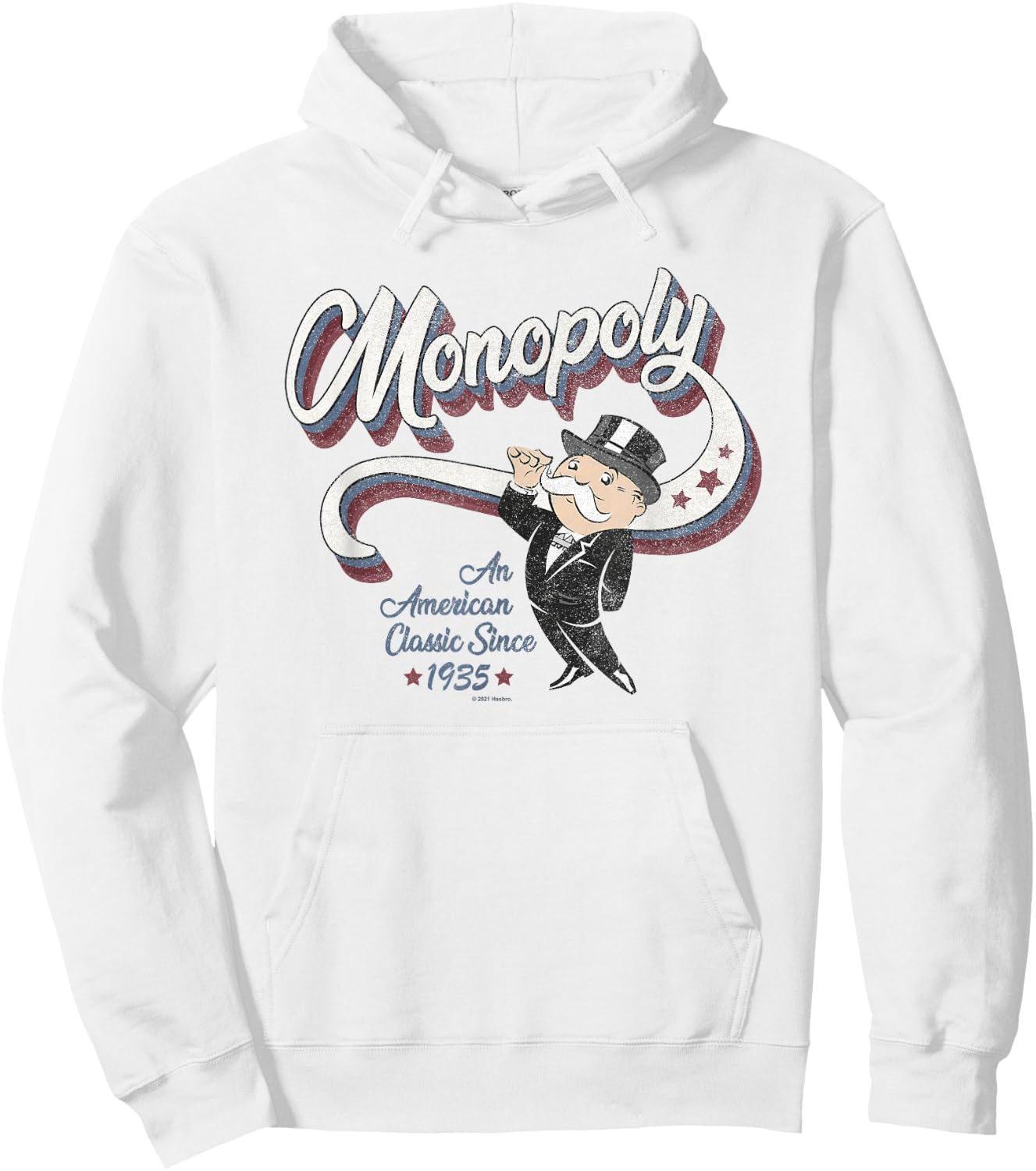 Hasbro Monopoly Americana 3D Logo Monopoly Man Classic Hoodie - Hoodie | White