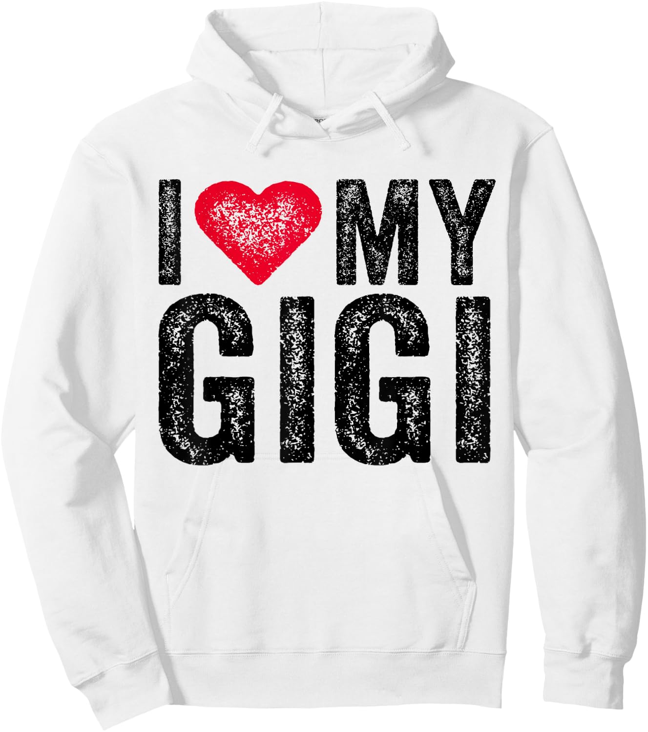 I Love My Gigi Red Heart Grandma Mother's Day Funny Vintage Hoodie - Hoodie | White