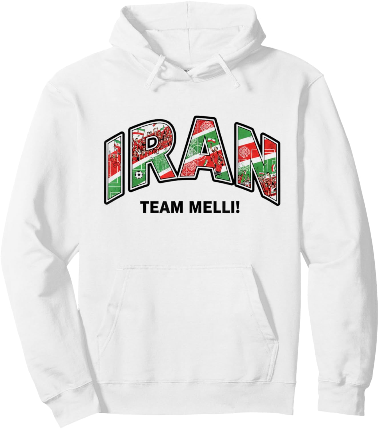 Soccer Fan Shirt 2026 Iran Team Melli Supporters Hoodie - Hoodie | White