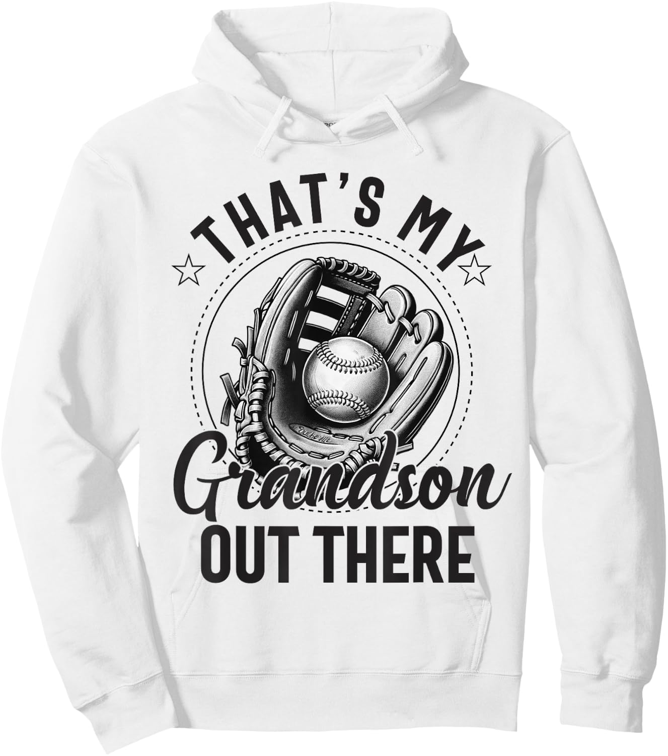That's My Grandson Out There Baseball Men Grandpa Baseball Hoodie - Hoodie | White