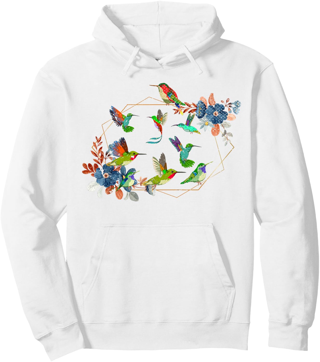 Floral Nature Hummingbird Lover Vintage Flowers Hummingbird Hoodie - Hoodie | White
