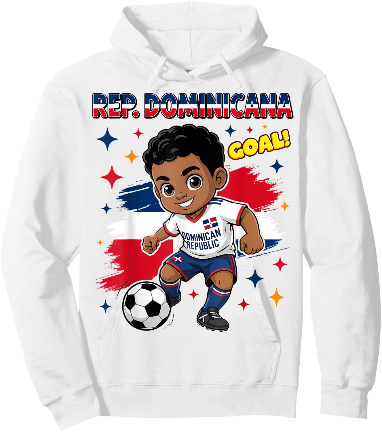 Republica Dominicana Kid Goal Dominican Flag for Boys Kids Hoodie - Hoodie | White