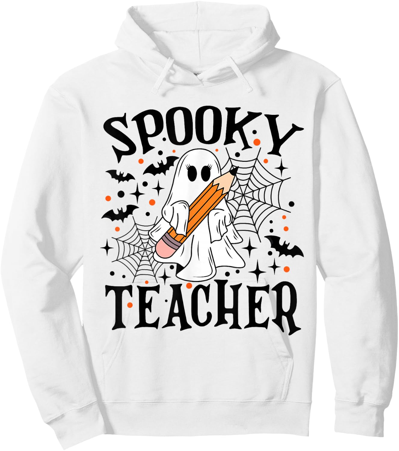 Spooky Teacher Ghost Boo Halloween Spooky Season Teaching Hoodie - Hoodie | White