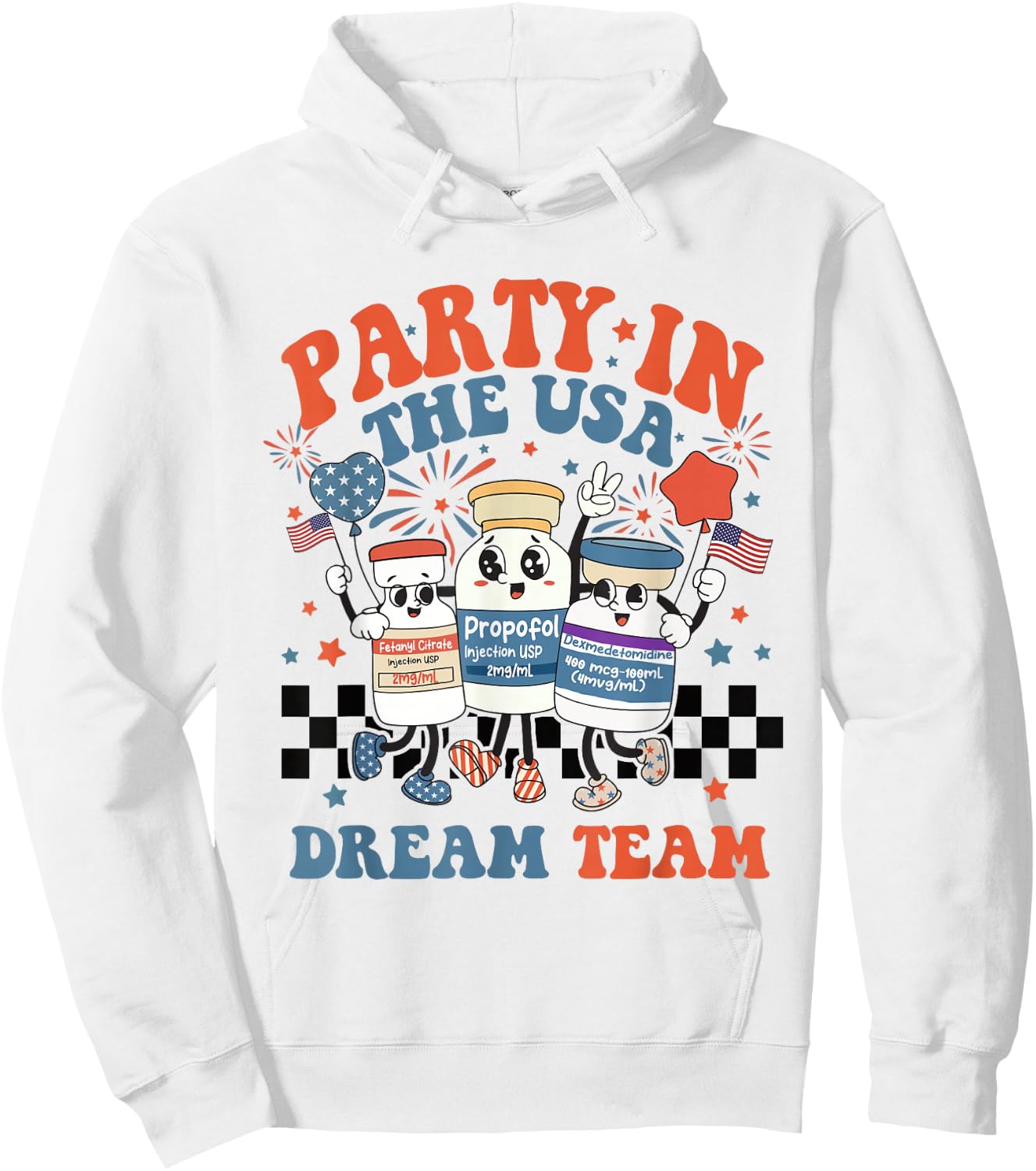 ICU Nurse 4th July Anesthesiologist Surgical Medical Student Hoodie - Hoodie | White
