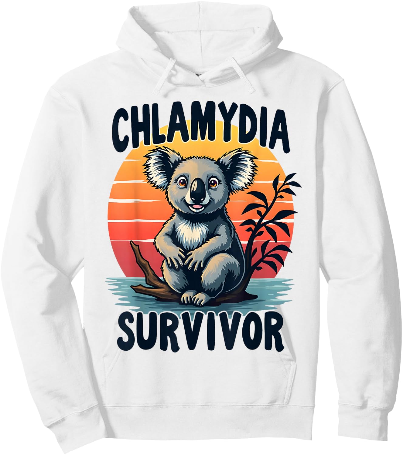 Chlamydia Survivor Funny Adult Joke Retro Vintage Koala Men Hoodie - Hoodie | White
