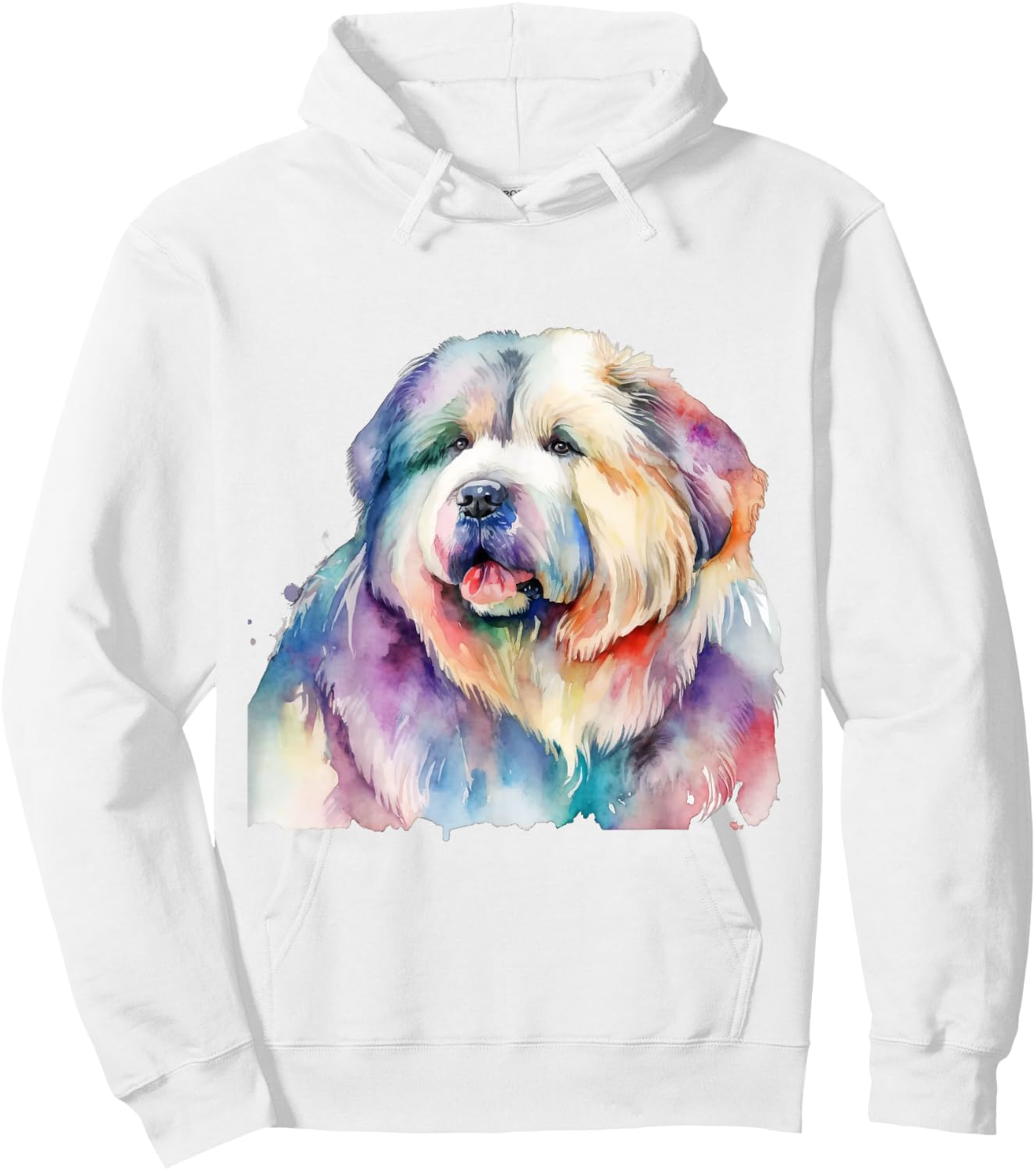 Caucasian Ovcharka Dog Colorful Watercolor Dog Women Kids Hoodie - Hoodie | White