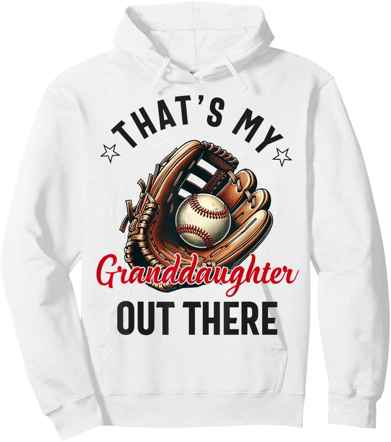 That's My Granddaughter Out There Softball Grandpa Hoodie - Hoodie | White