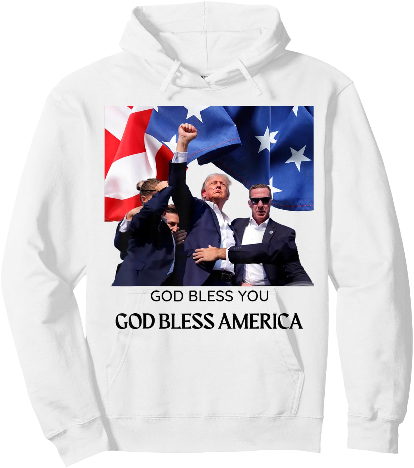 God Bless You - God Bless America - Donald Trump 2024 Hoodie - Hoodie | White