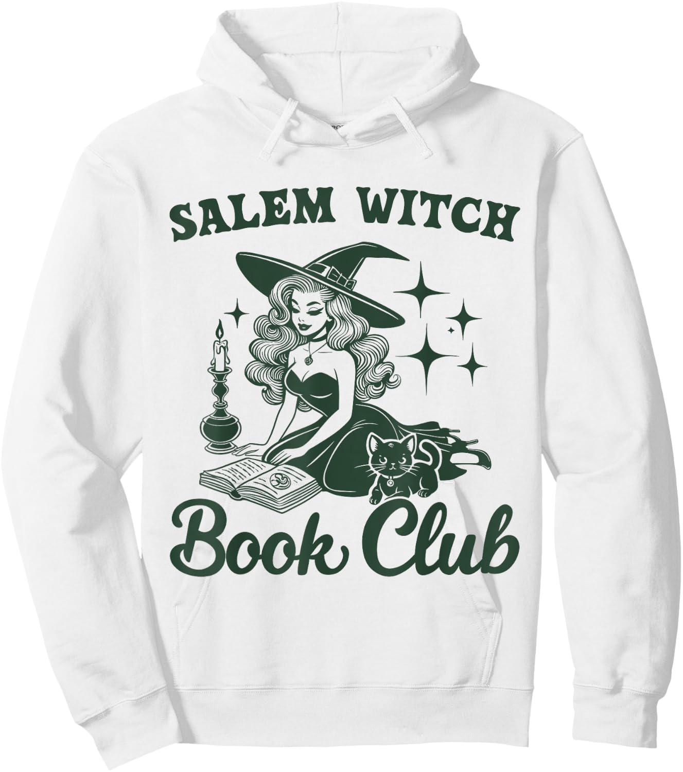 Salem Witch Book Club bookworm reading witch Hoodie - Hoodie | White