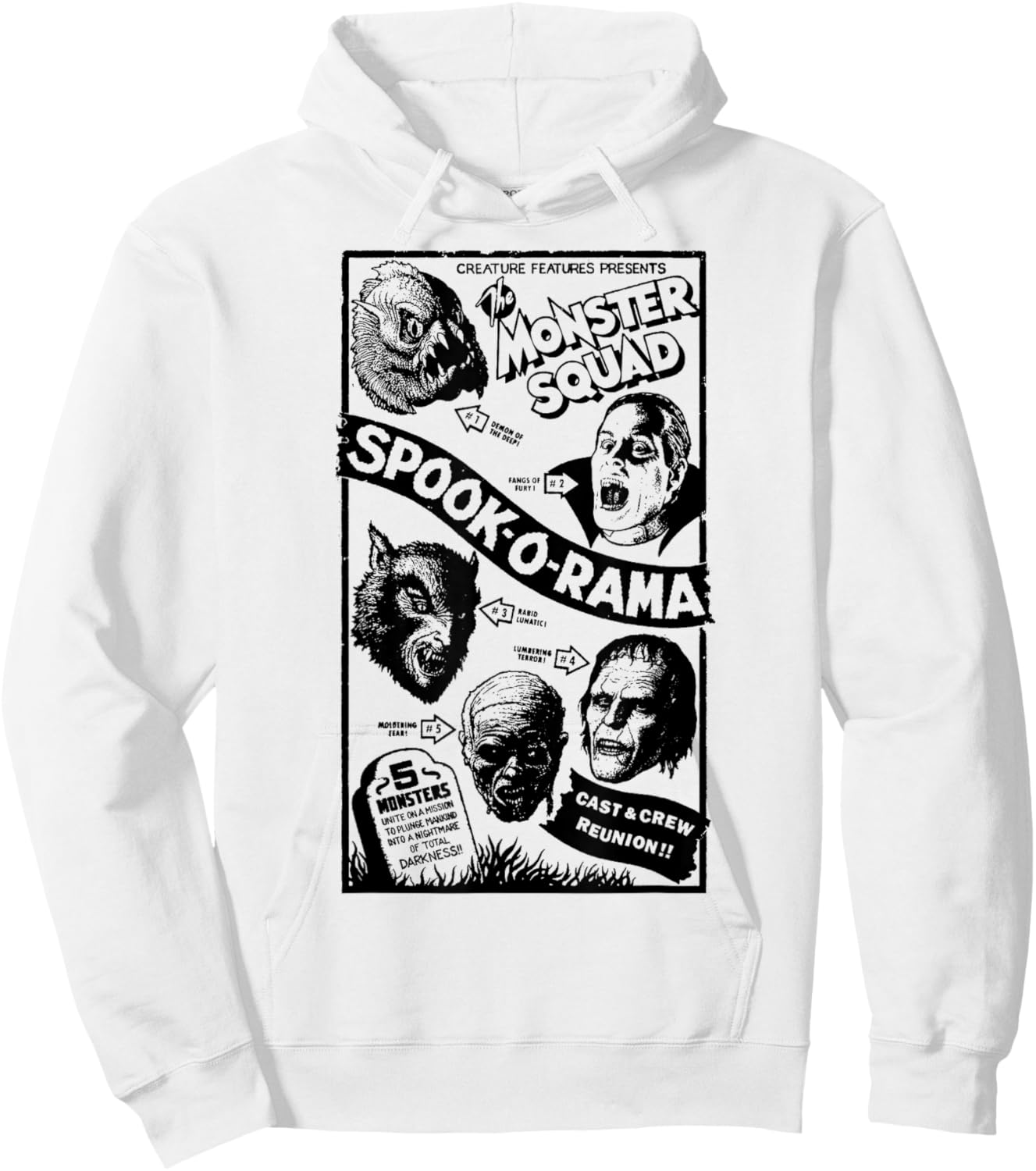 Vintage Halloween Spook-O-Rama Horror Show Monster Squad Hoodie - Hoodie | White