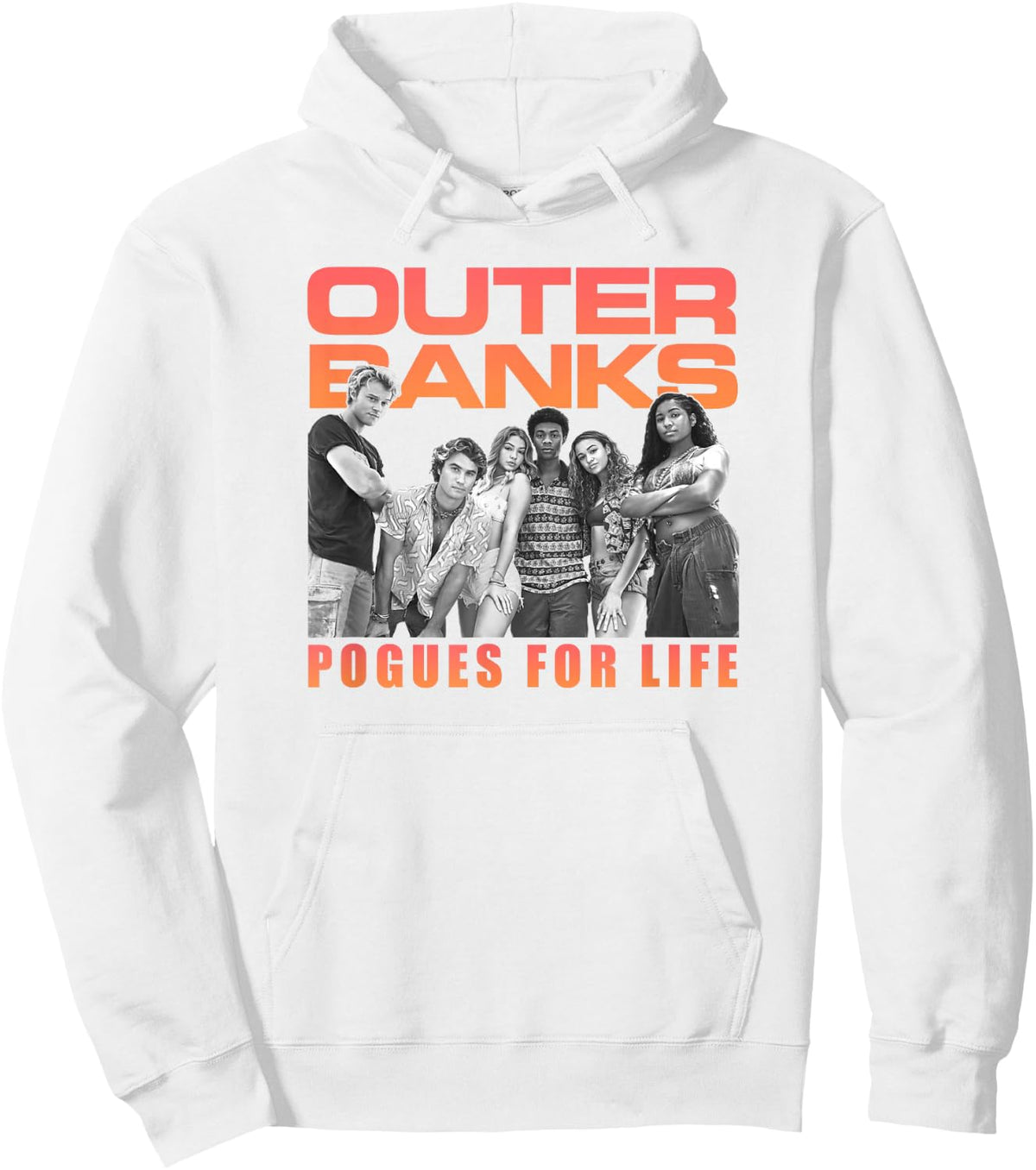 Outer Banks Group Shot Pogues for Life Portrait Hoodie - Hoodie | White