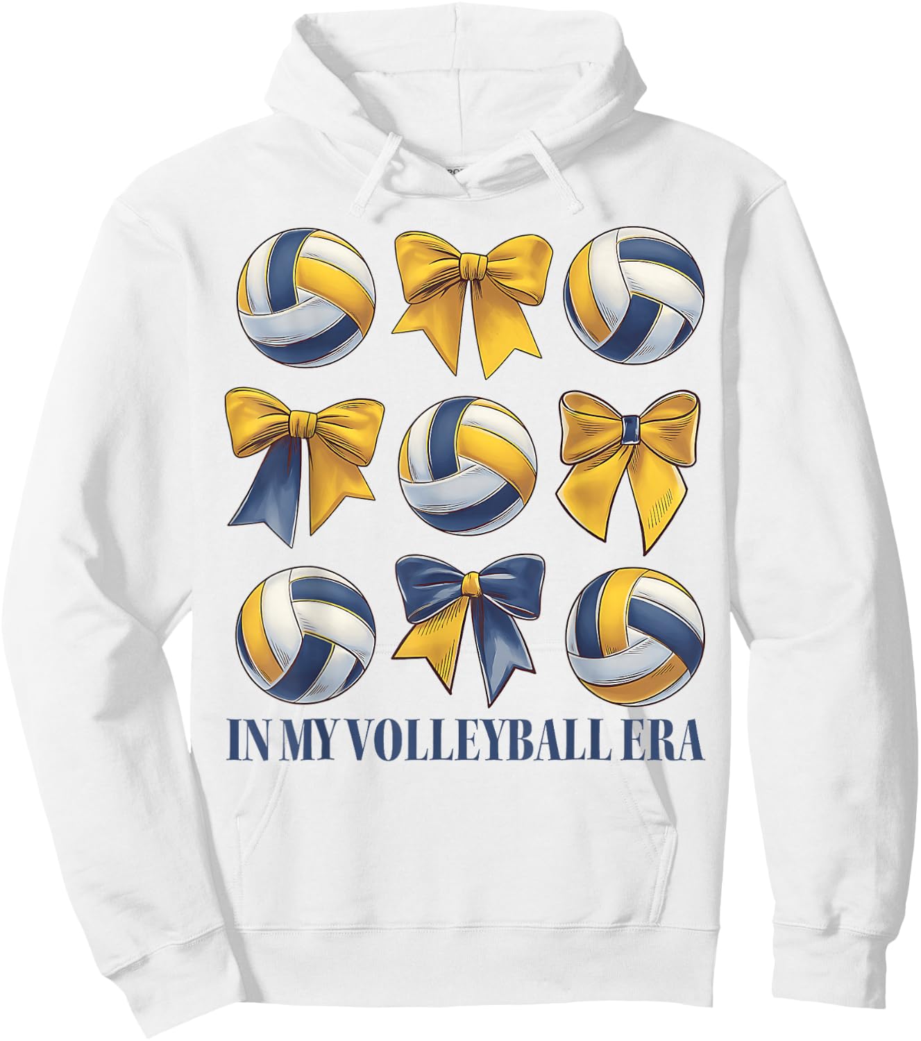 In My Volleyball Era Coquette Bow Volleyball Season Women Hoodie - Hoodie | White