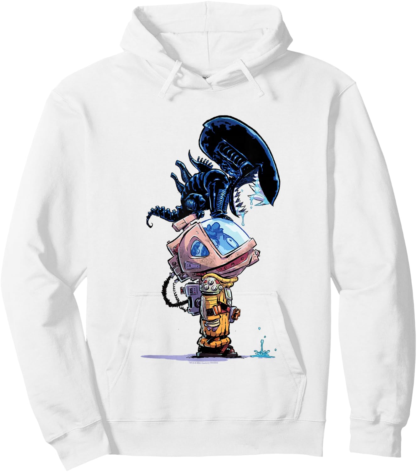 Aliens Cute Animated Xenomorph Big Chest Chibi Poster Hoodie - Hoodie | White