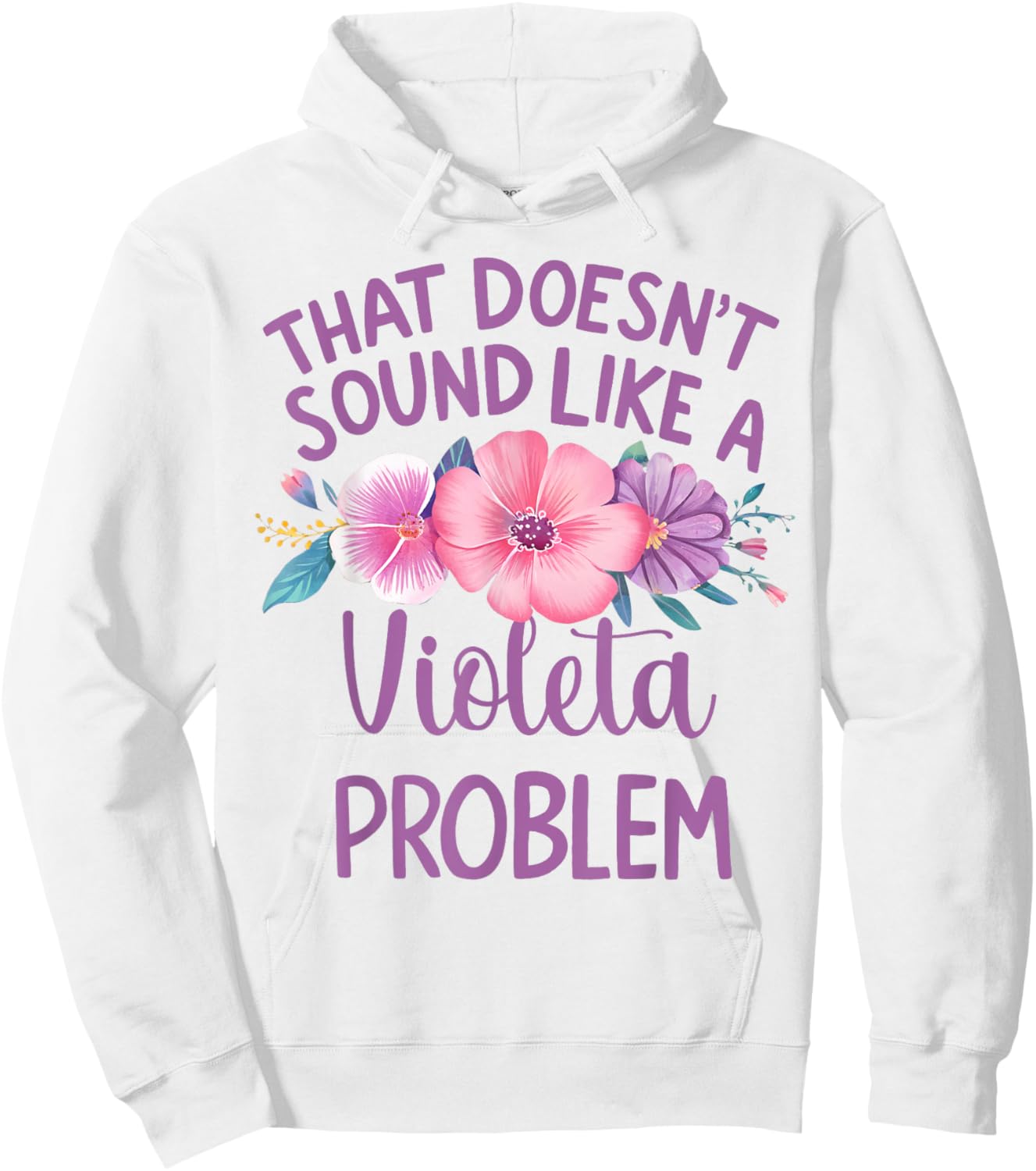 Violeta Personalized Cute Flower Girls Violeta Name Hoodie - Hoodie | White