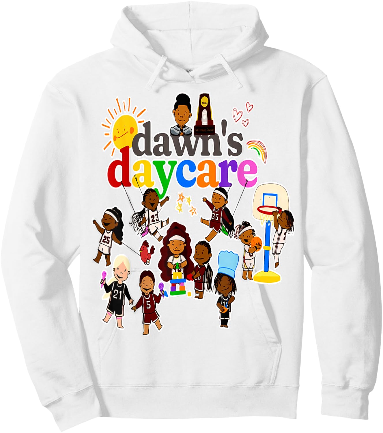 Dawn's Daycare Basketball cute funny Hoodie - Hoodie | White