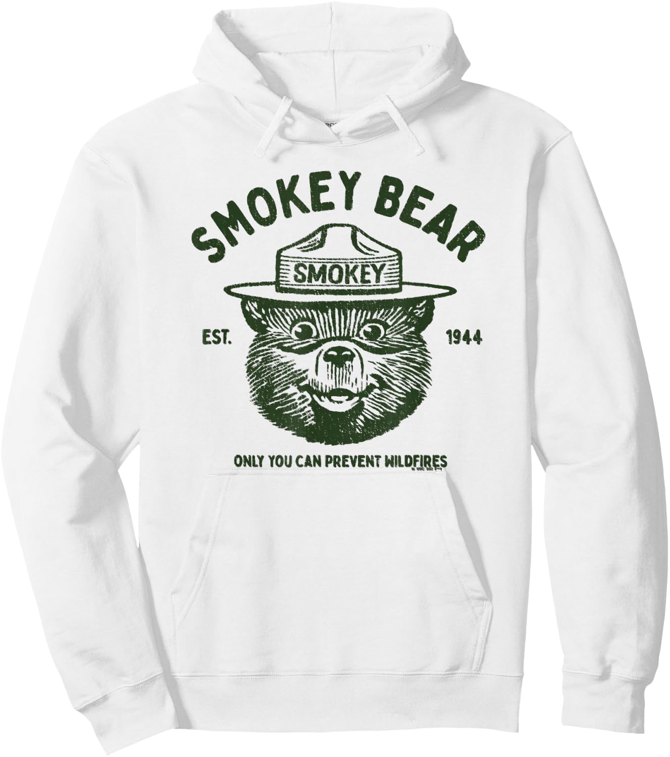 Vintage Smokey Bear Logo Only You Can Prevent Wildfires Hoodie - Hoodie | White