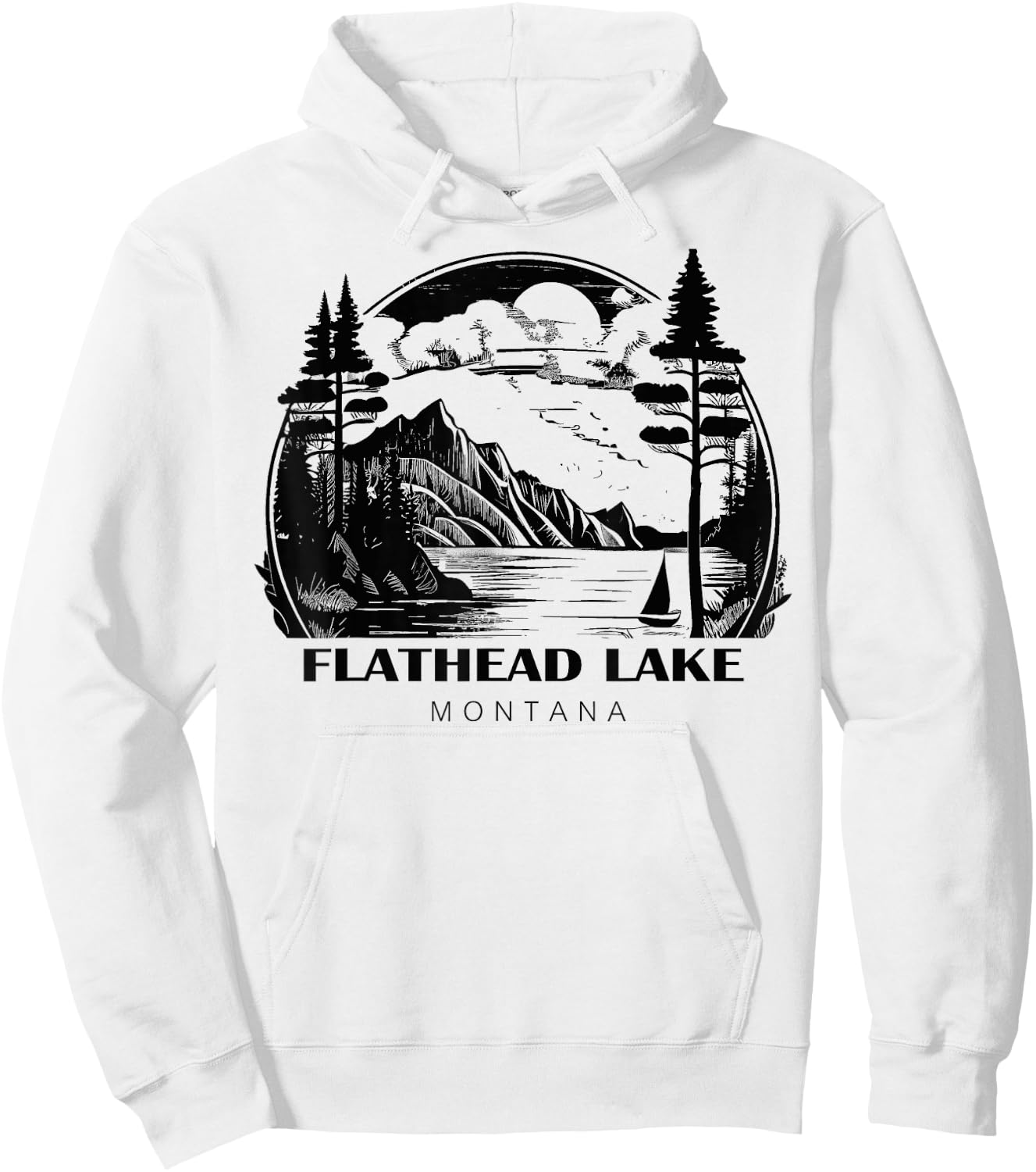 Flathead Lake Montana Hoodie - Hoodie | White
