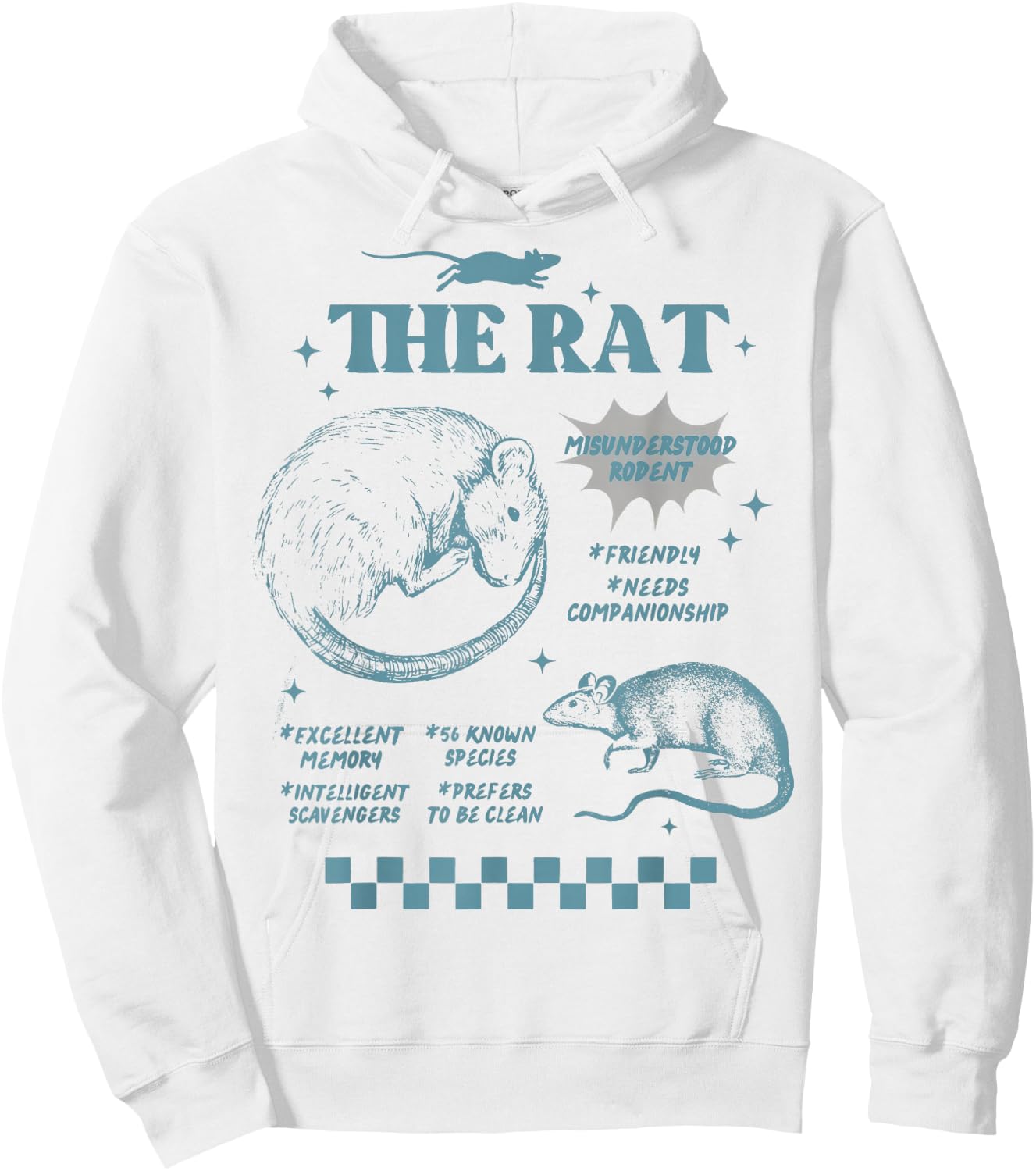 The Rat Rodent Retro Rat Misunderstood Rodent Hoodie - Hoodie | White