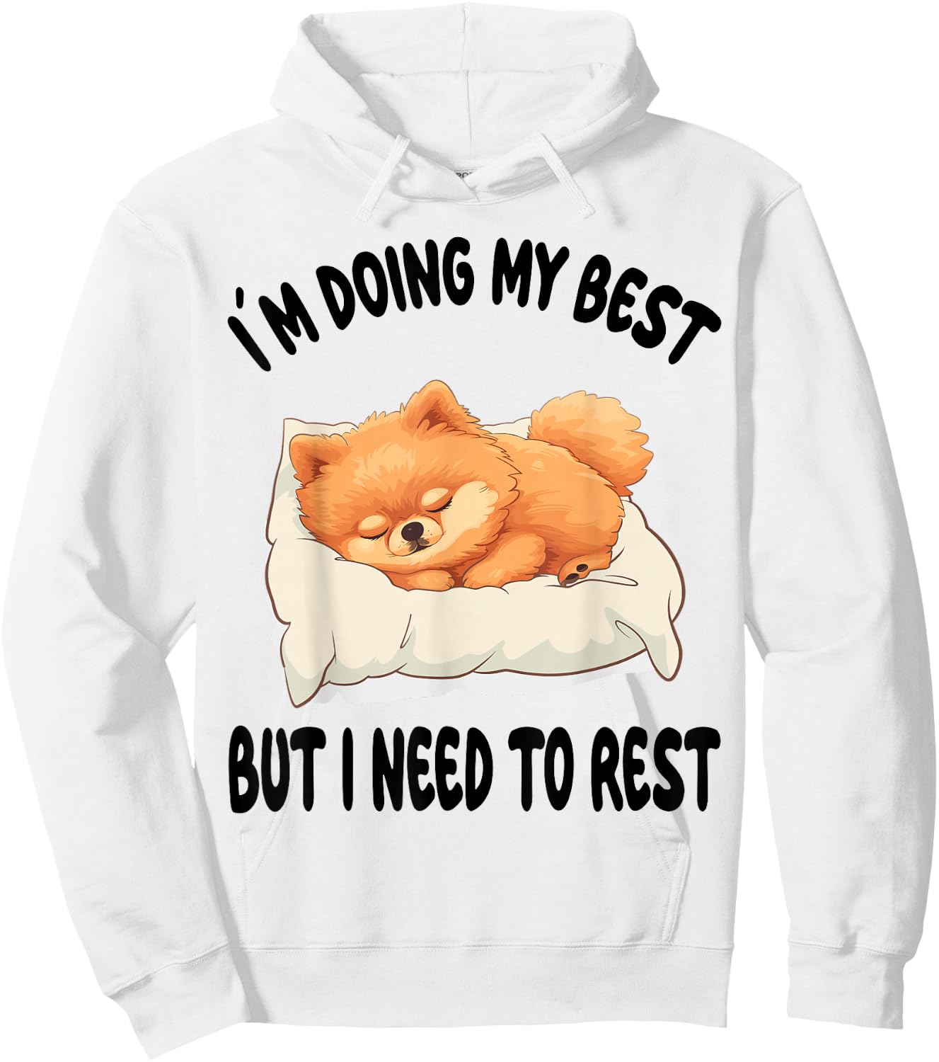 Pomeranian Official Sleepshirt Pajamas Nightgown Hoodie - Hoodie | White