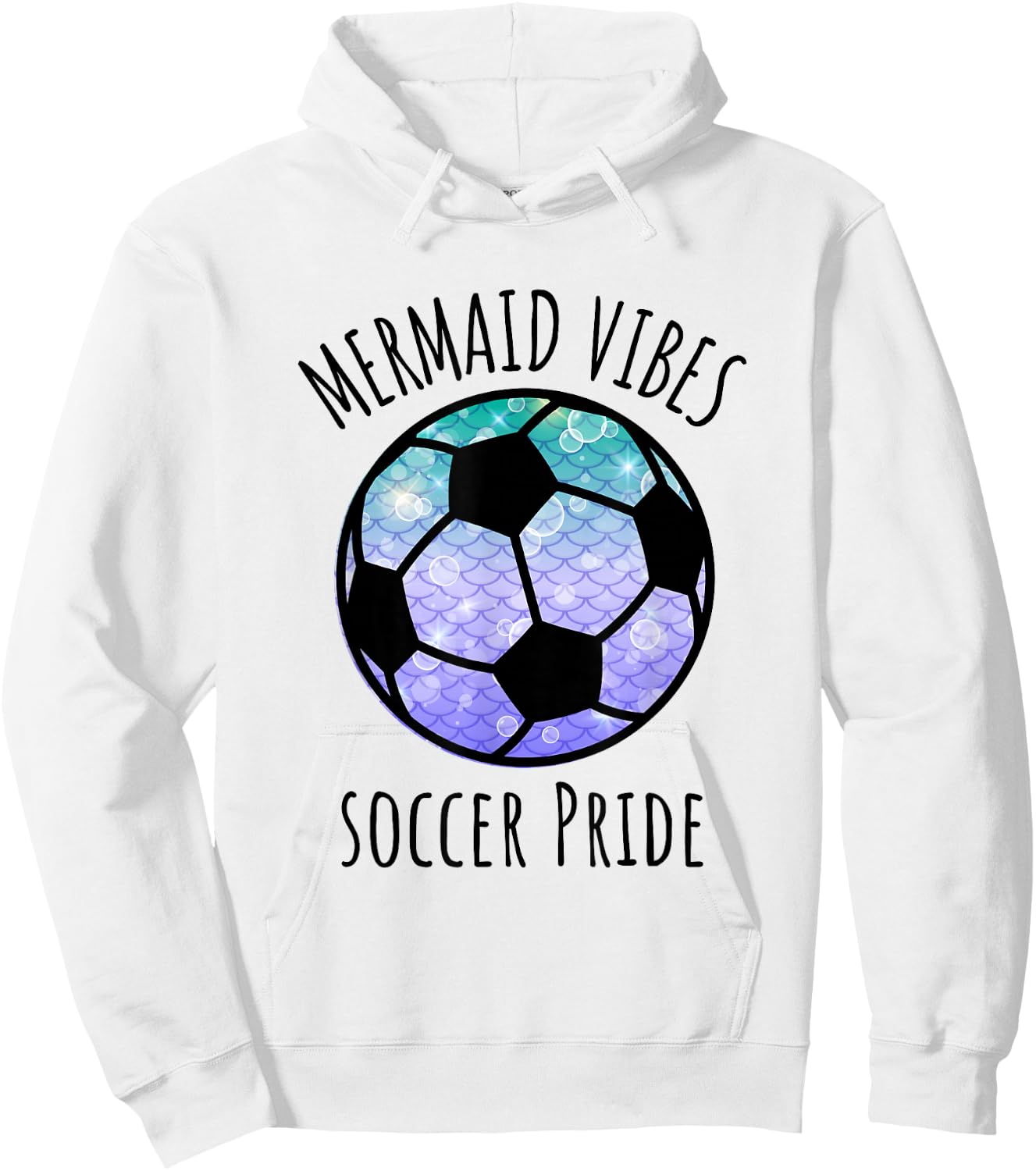 Mermaid Vibes Soccer Girl Fishtail Ocean Team Shell Games Hoodie - Hoodie | White