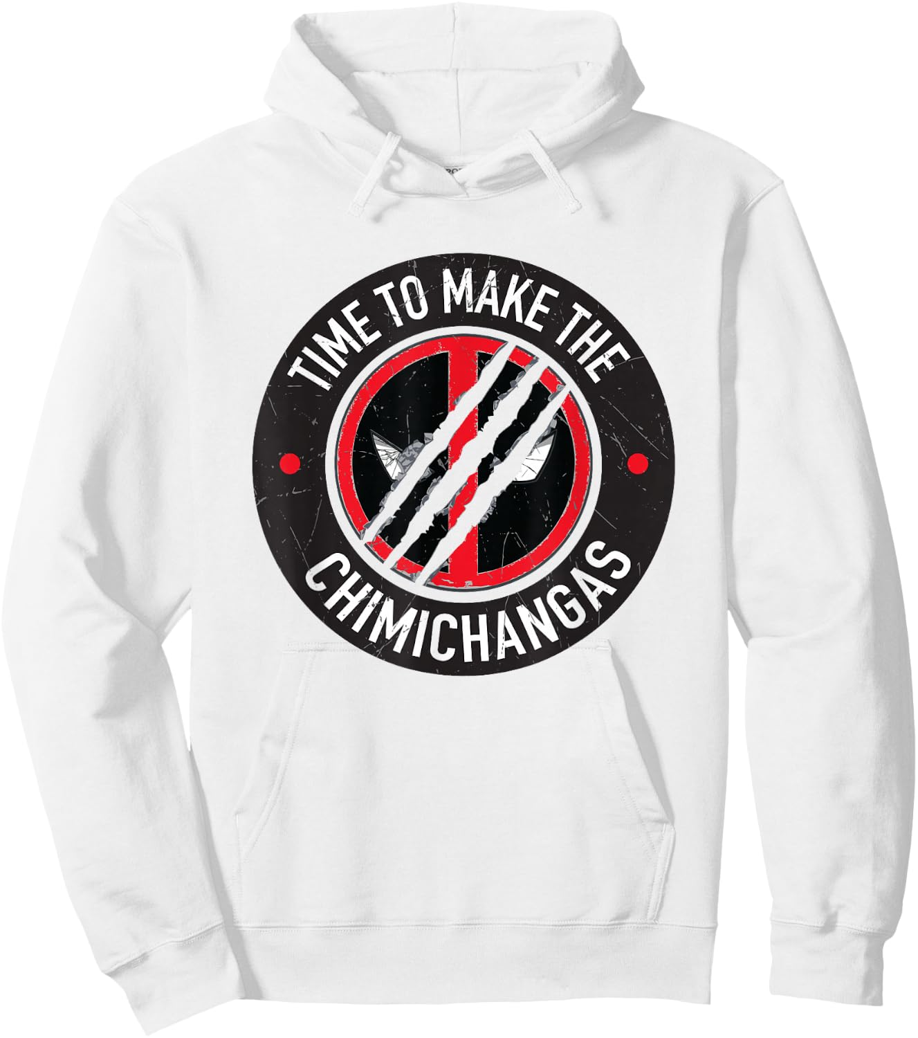Marvel Deadpool & Wolverine Time To Make Chimichangas Logo Hoodie - Hoodie | White